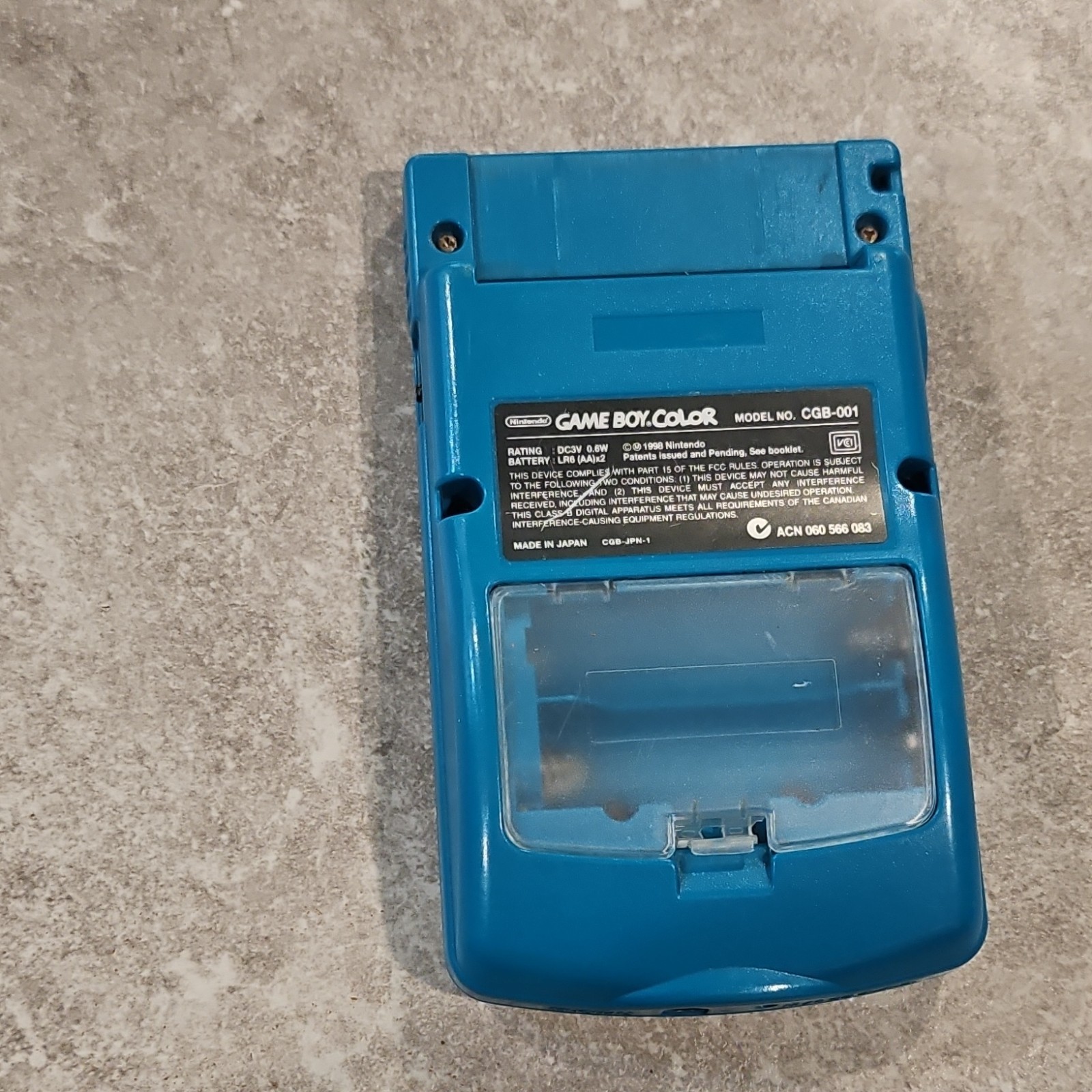 Nintendo Game Boy Color Blue green Handheld System CGB-001 Headphone Jack 1998