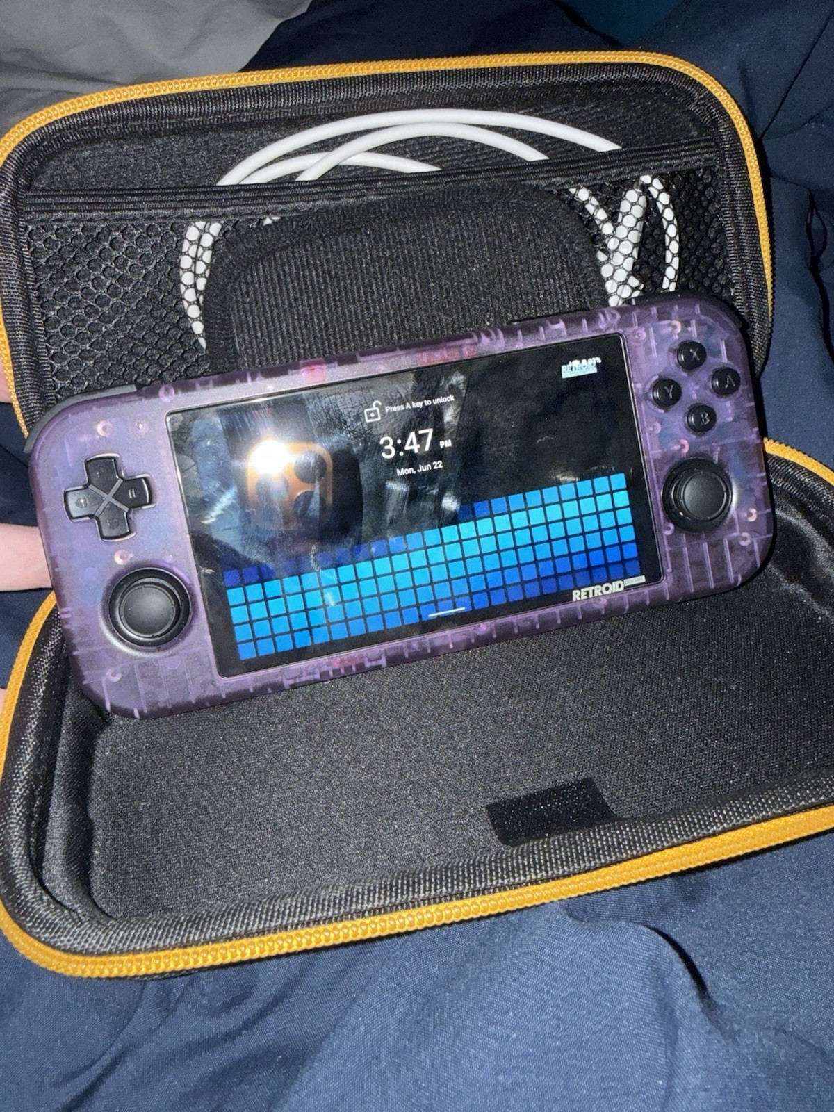 Retroid Pocket 3+ Handheld Gaming Console Purple w 128GB Internal, Case, Cable