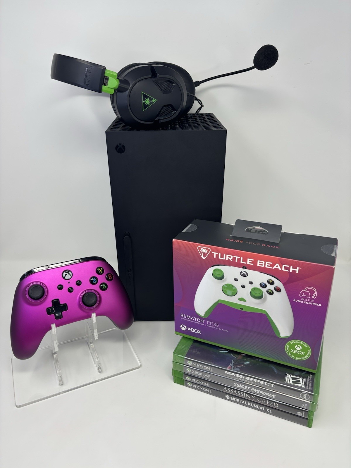 Xbox Series X 1TB Console Bundle 2 Controllers Headset 4 Games Tested Working