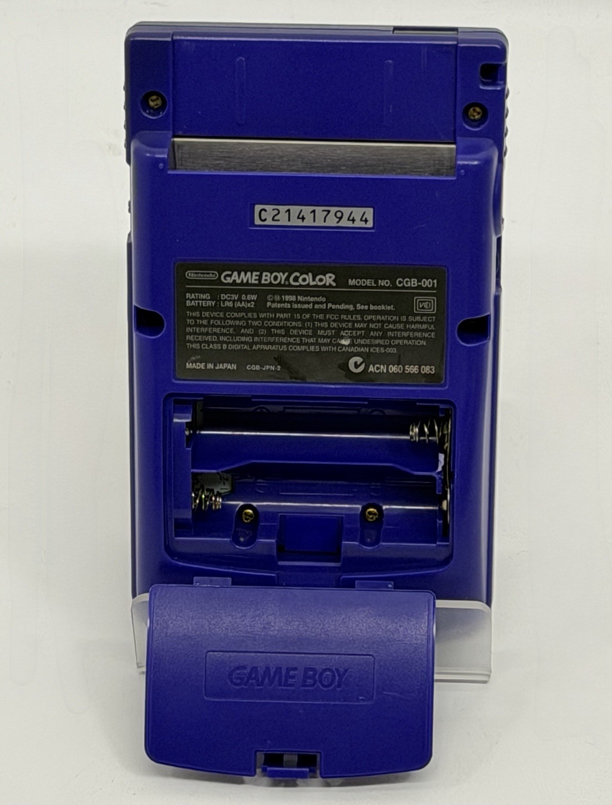 Gameboy Color Console Purple Grape Nintendo GBC Tested Works CGB-001