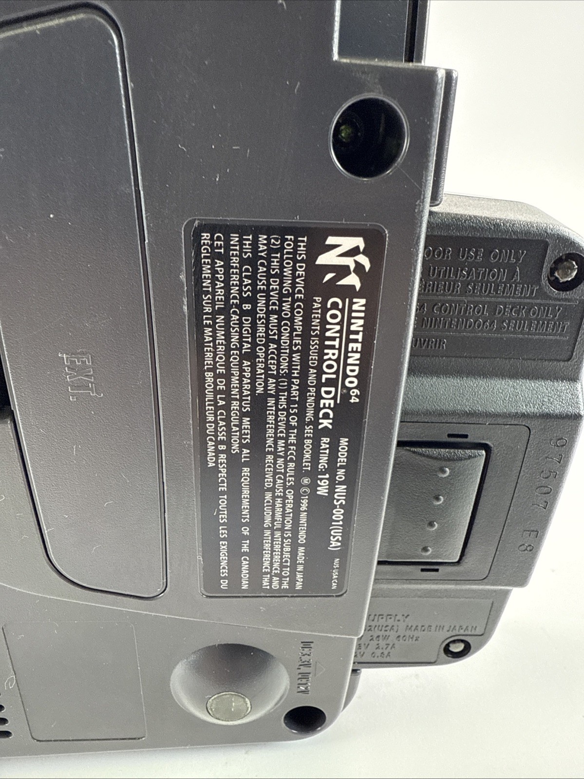 Nintendo 64 System NUS-001(USA) Home Console – Charcoal Gray TESTED