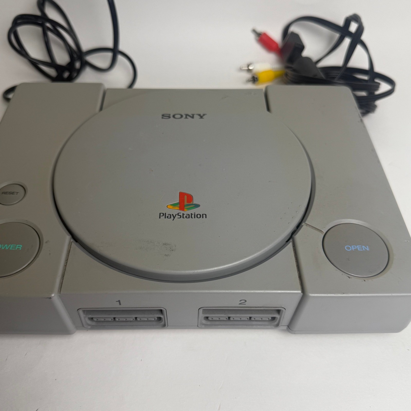 Sony PlayStation 1 Console WORKS Bundle with AV Power Cables and Memory Card