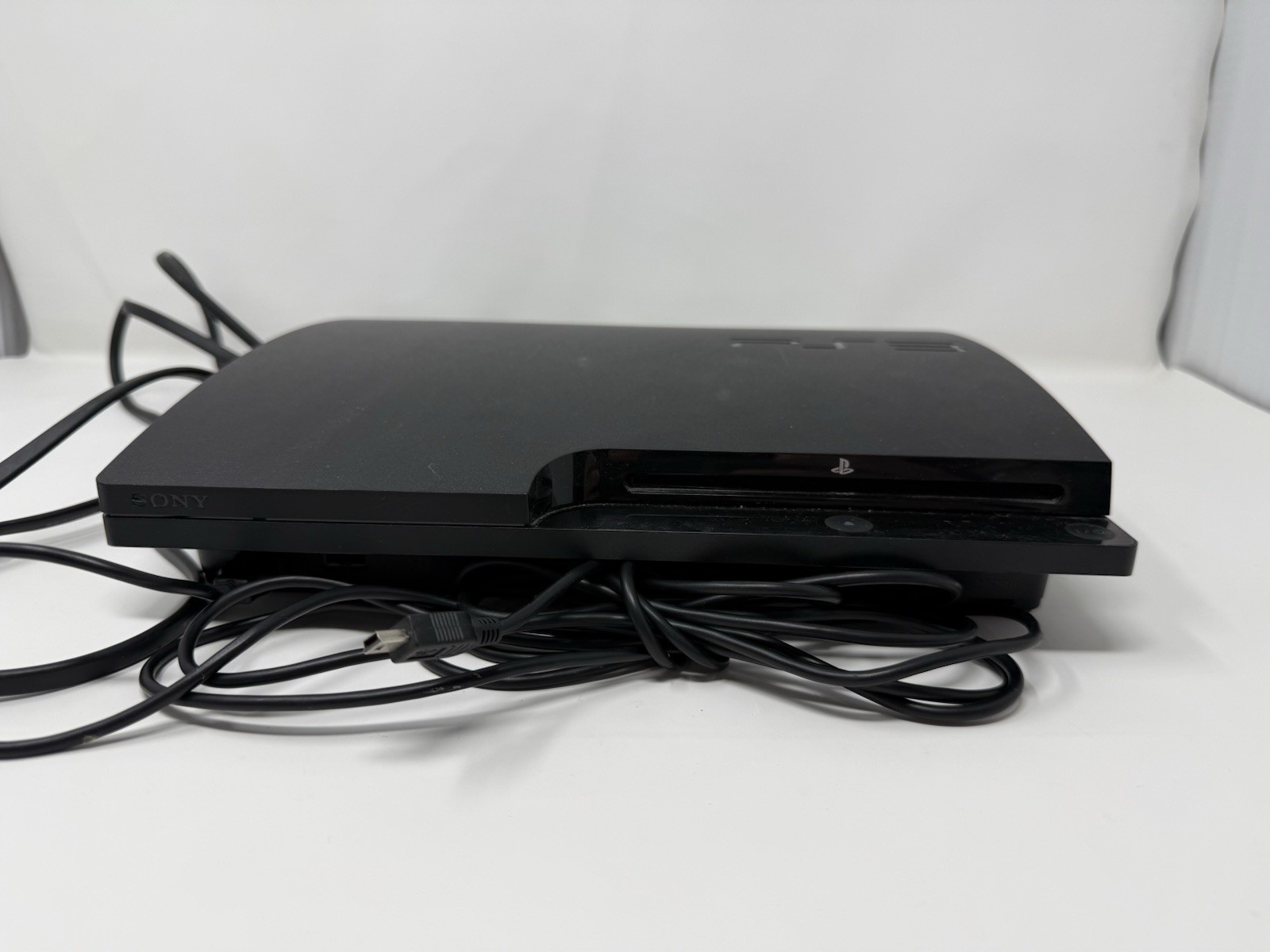 Sony PlayStation 3 PS3 Slim CECH-3001B Console Cords 320 GB Tested And Working
