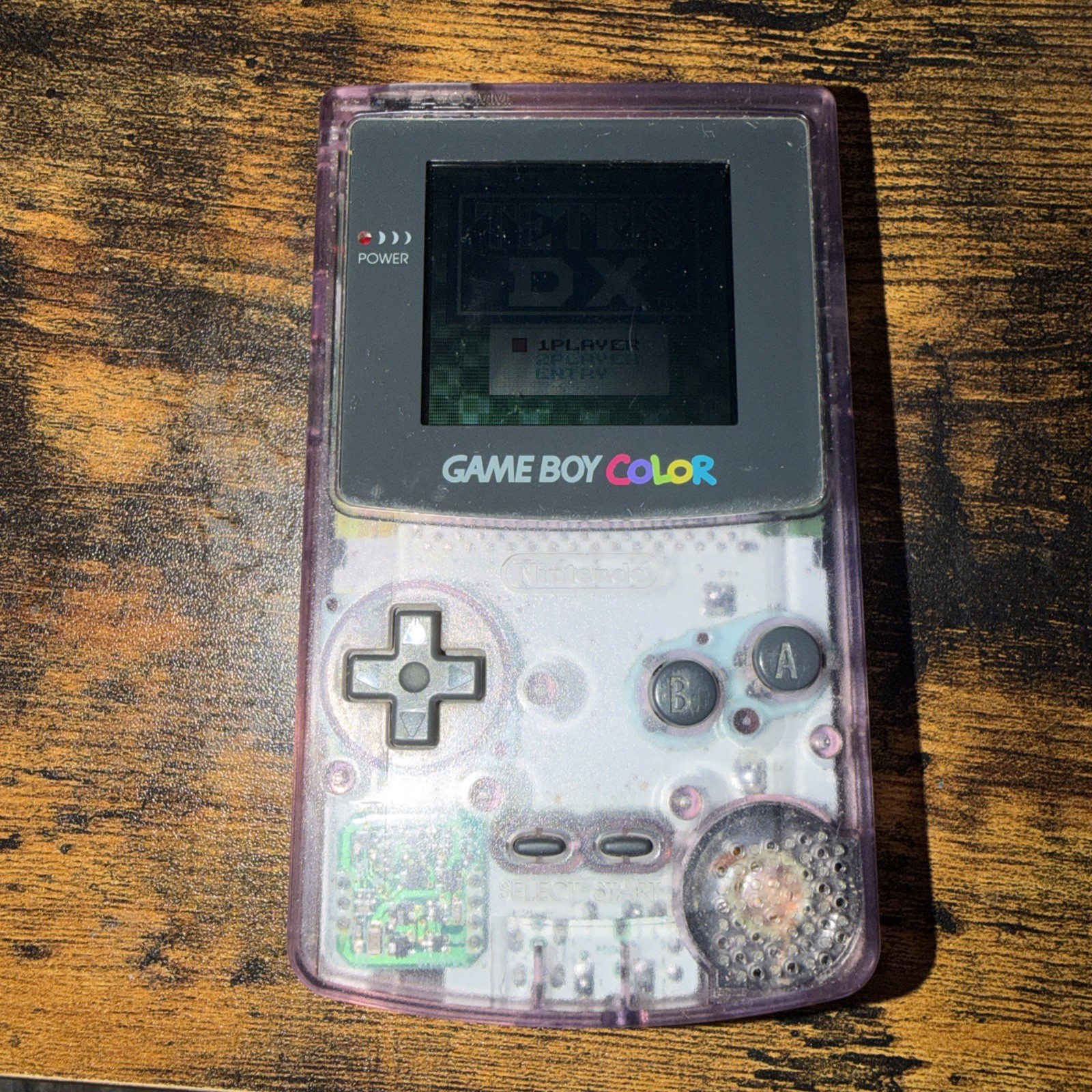 Nintendo Game Boy Color Atomic Purple W/ Tetris DX CGB 001 Tested!