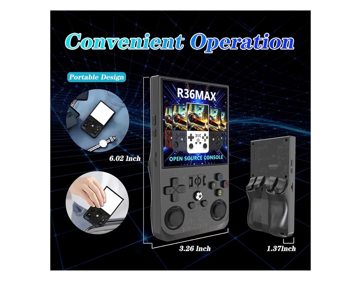 R36MAX 4000mAh Portable Rechargeable Handheld Retro Game Console,Comfort 15