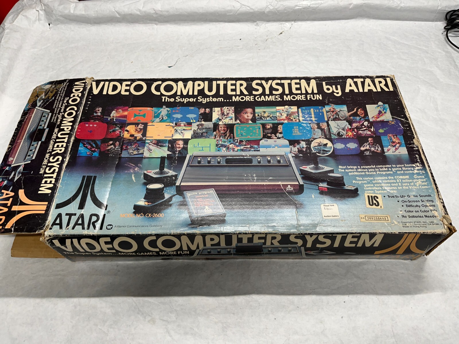 1982 ATARI VCS CX2600 *6 Switch* Console System in Original Matching Box Package
