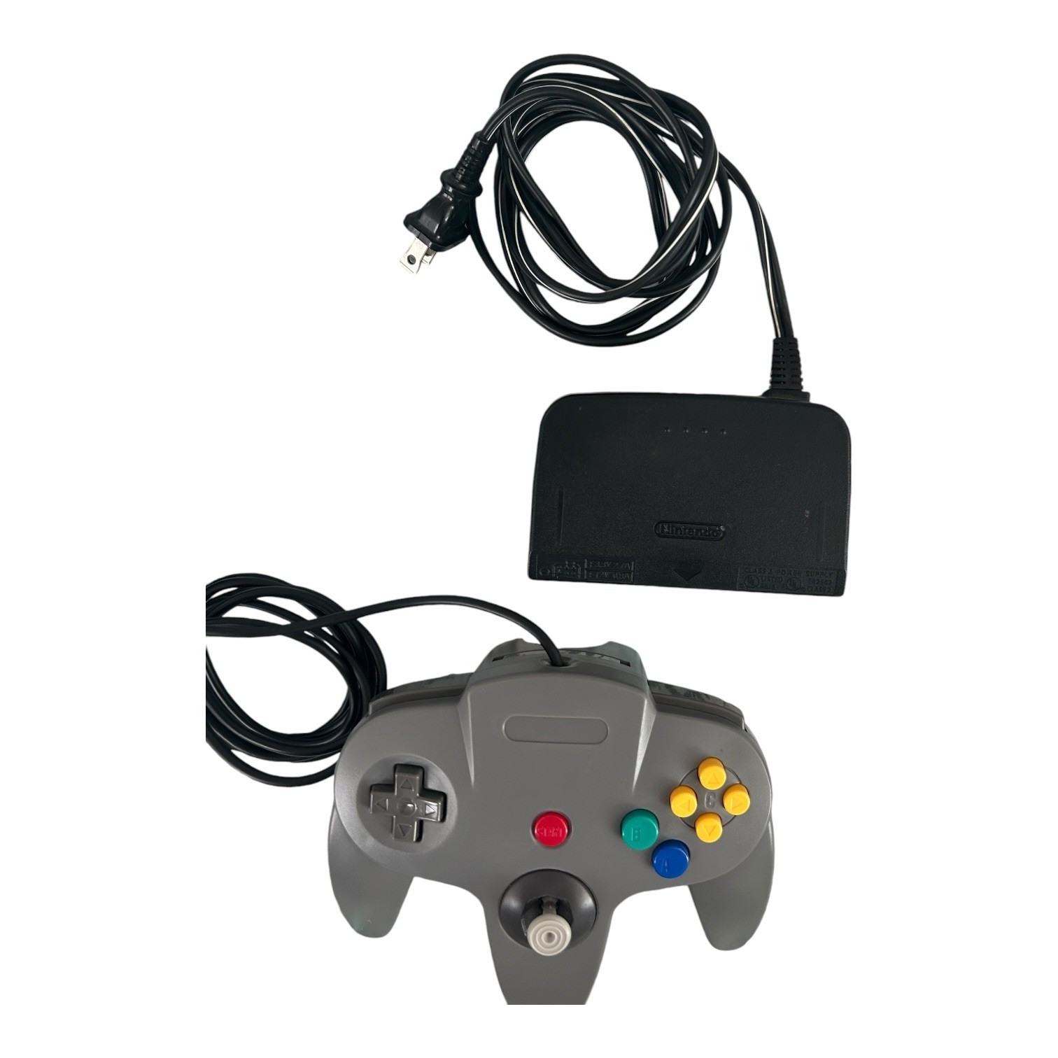 Nintendo 64 NUS-001(USA) Charcoal Gray + OEM Power Supply, Jumper Pak, Controllr
