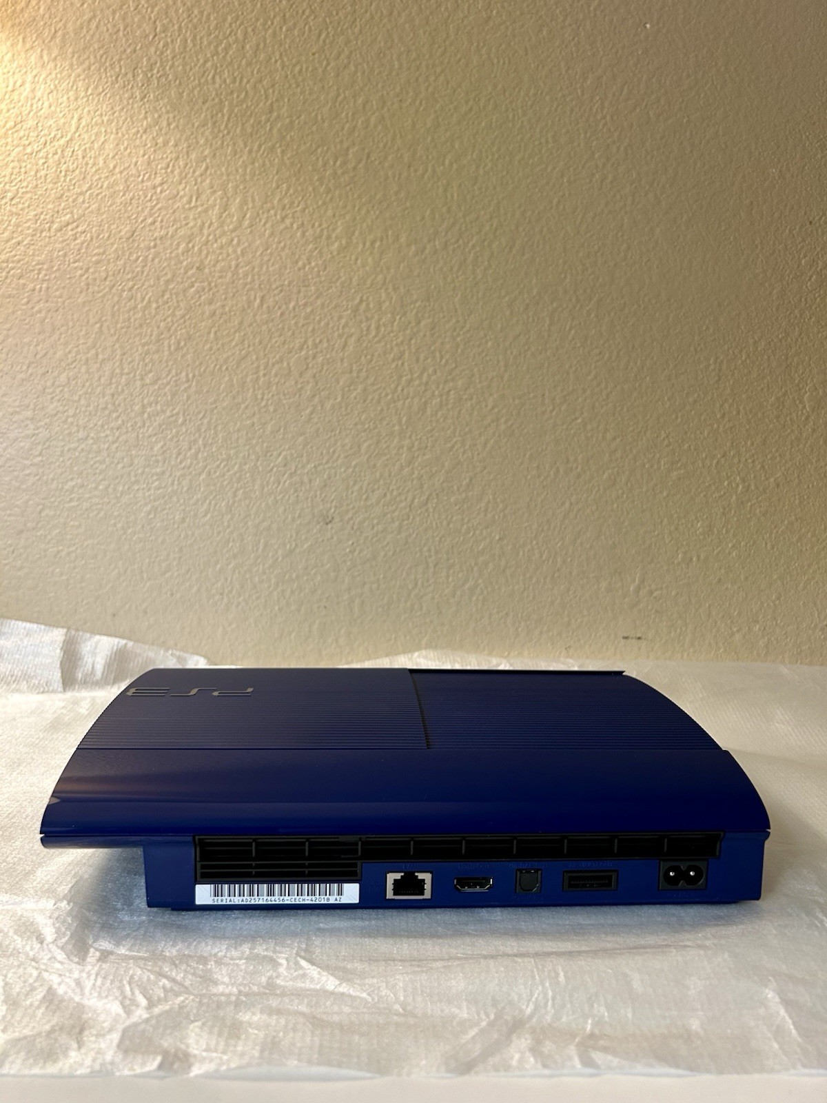 New Unsealed Open Box PS3 Super Slim 250 GB Azurite Blue Console CECH-4201B Read