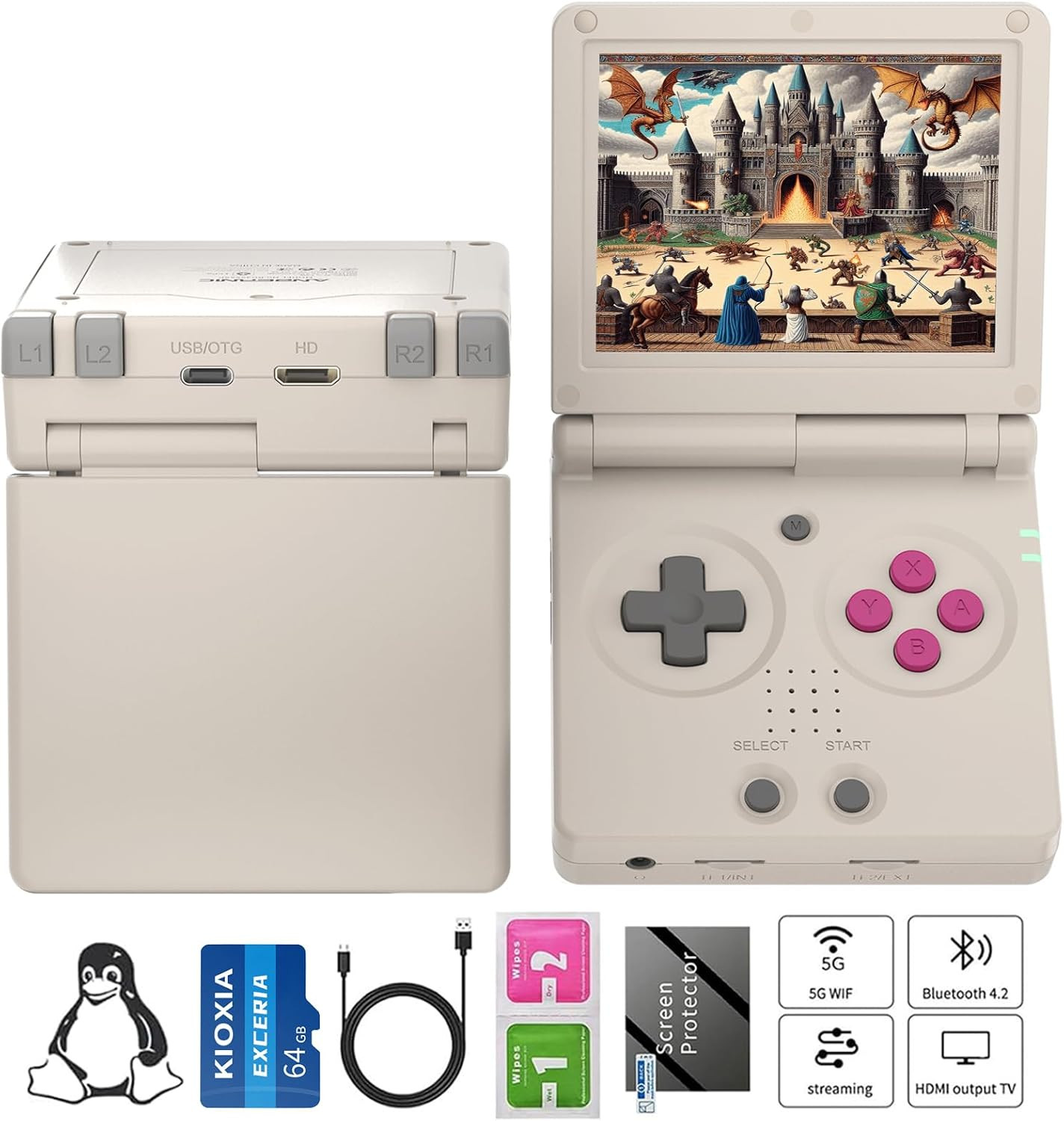 RG35XX Flip Handheld Game Console No Gamesclamshell Retro Game Console Classic P