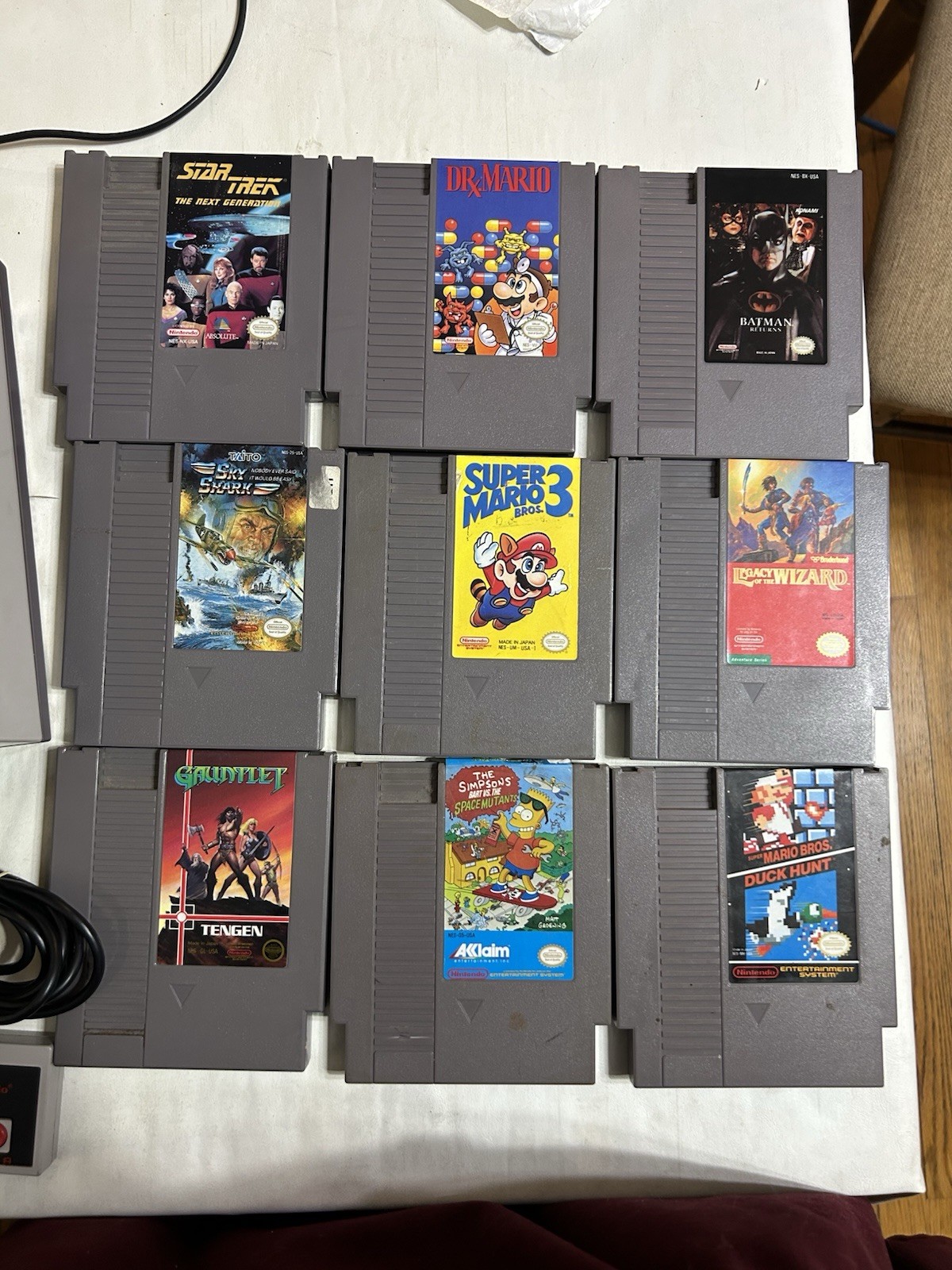 Nintendo NES Console Original Bundle 9 Games Mario TESTED New 72 Pin Connector