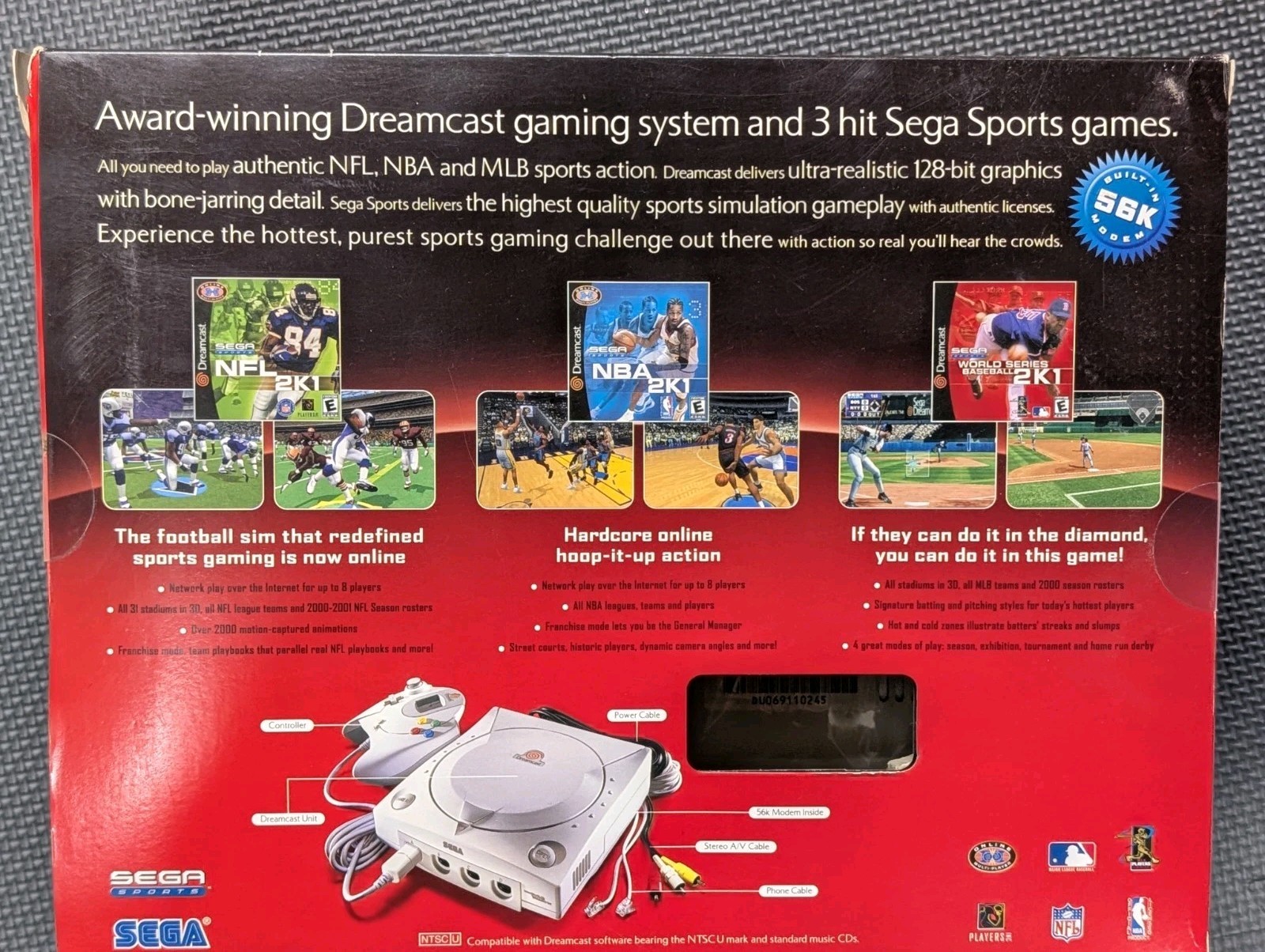 SEGA Dreamcast Console Rare Sports Bundle NFL NBA MLB 2k1 New Factory Sealed