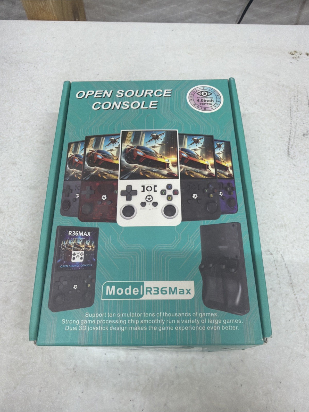Open Source R36MAX 4000mAh Portable Recharge Handheld Retro Game Console BLACK