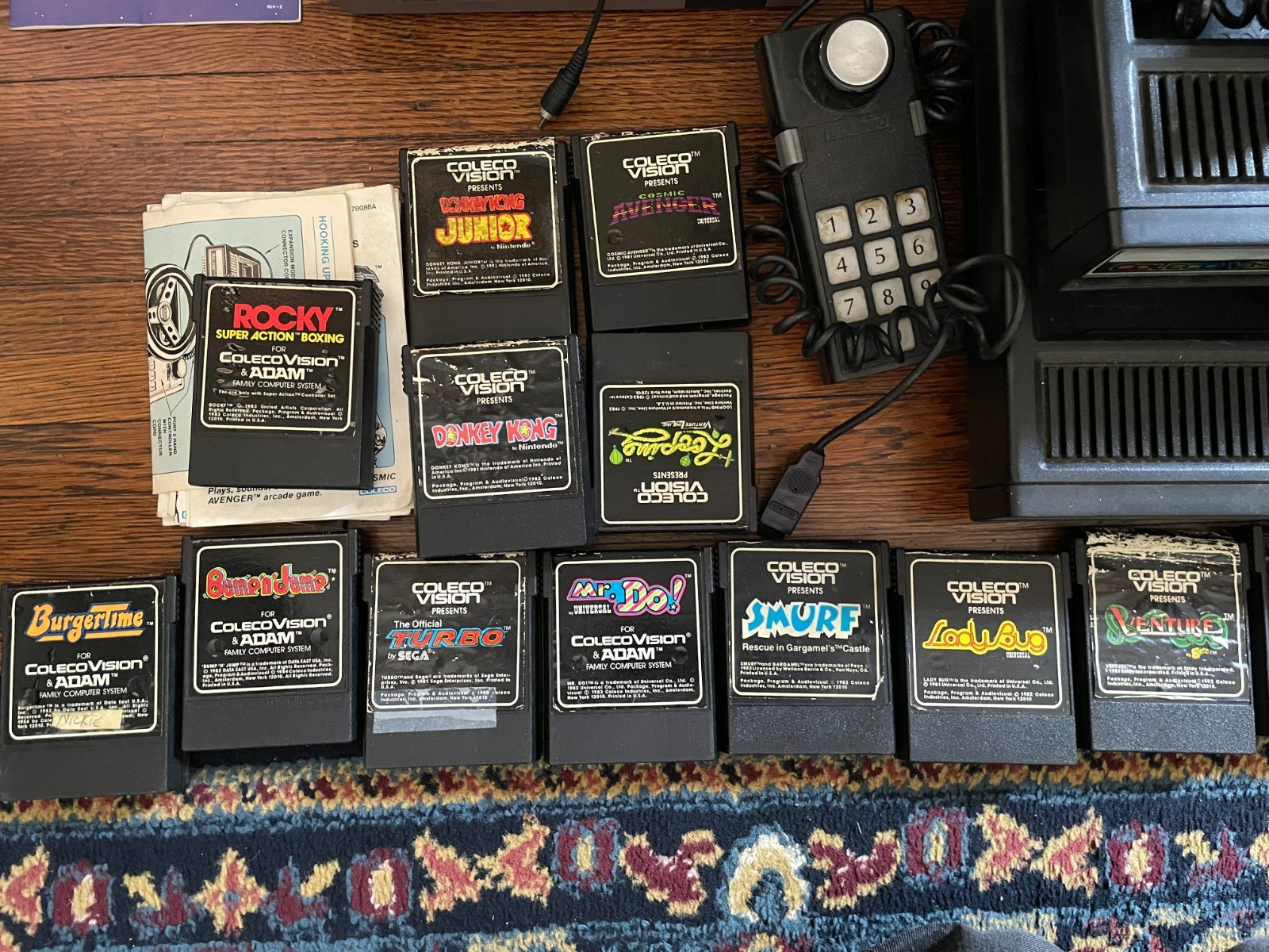 2 Vintage ColecoVision 2400 Consoles + 15 Game Cartridges Please Read