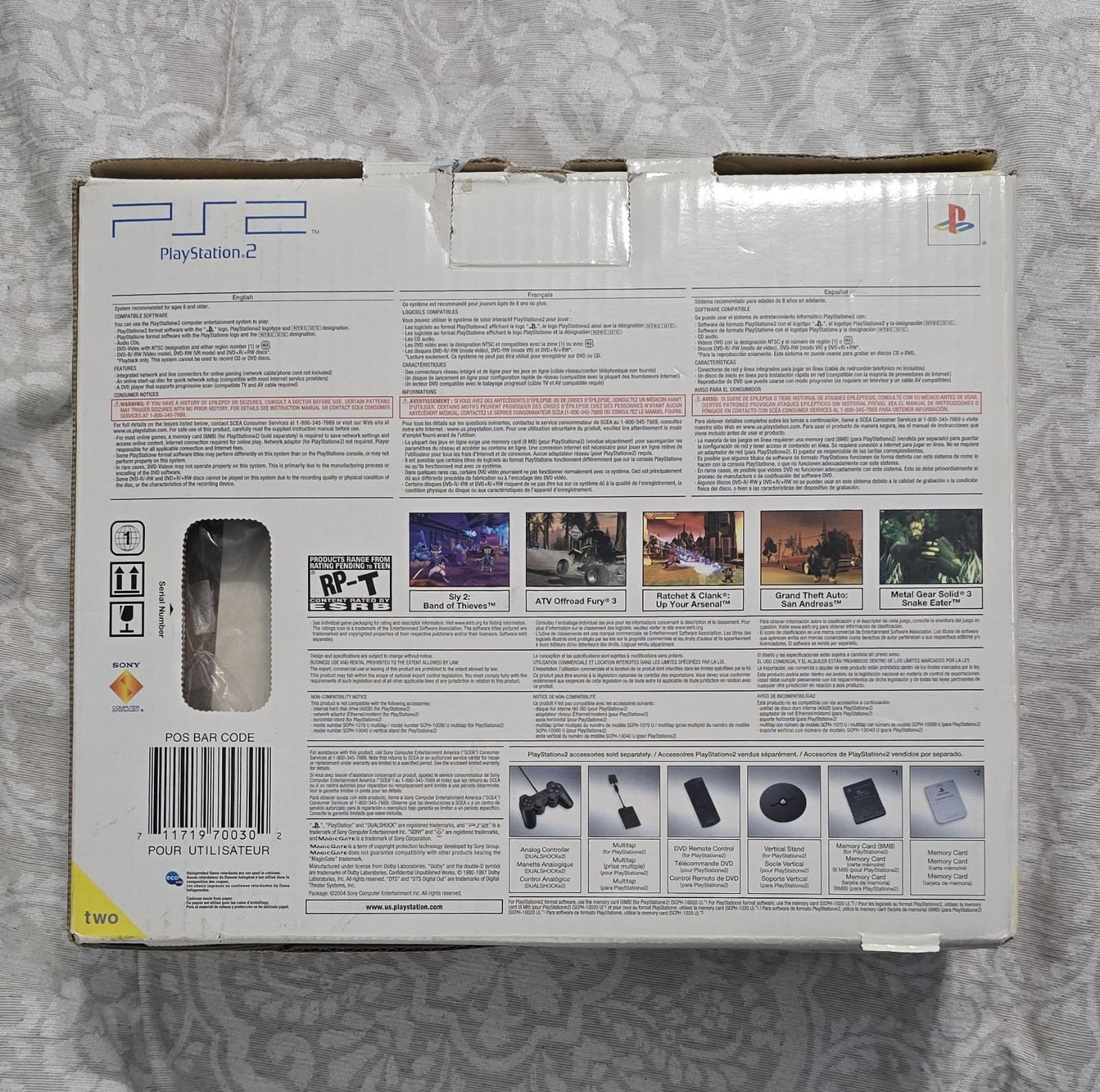 PlayStation 2 PS2 Slim Console Plus Protector, Controller, Memory, Complete Cib