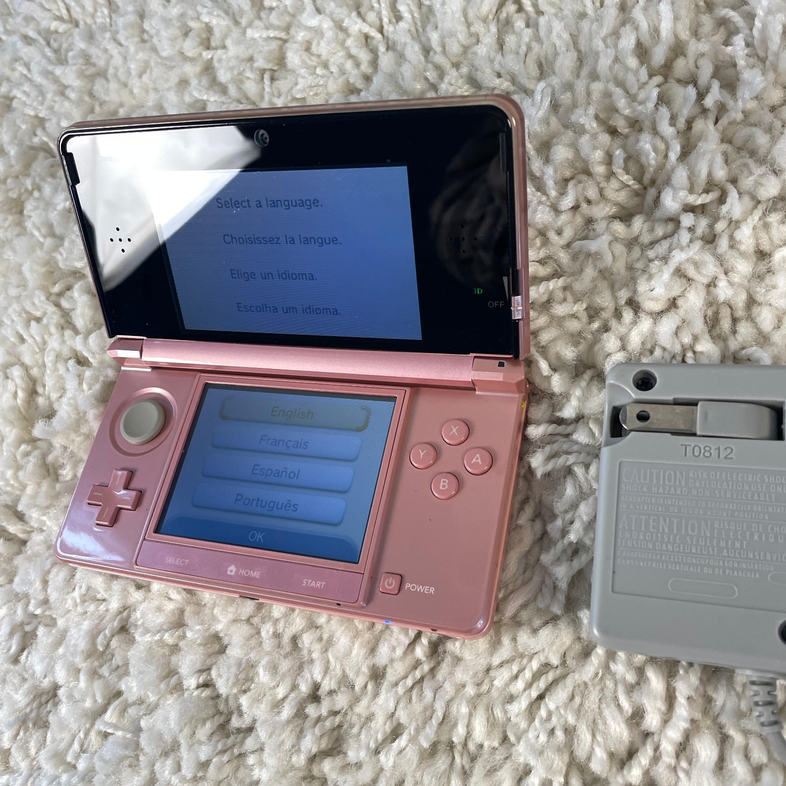 Nintendo 3DS Pearl Pink Handheld Handheld Console System CTR-001 Tested