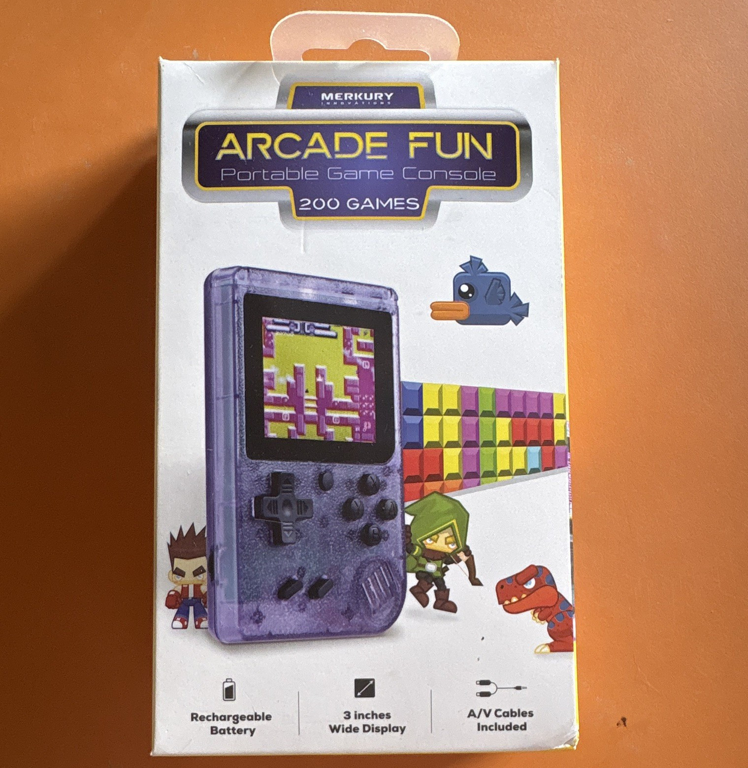 Merkury Innovations Arcade Fun Handheld 200 Games Rechargeable Purple RCA