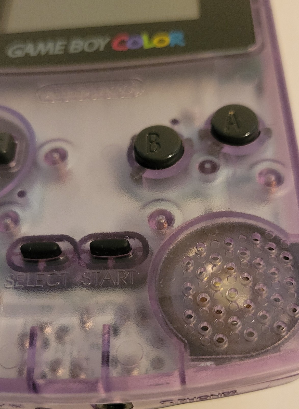 Nintendo Game Boy Color Console Atomic Purple CGB-001- Tested Working- Low Sound