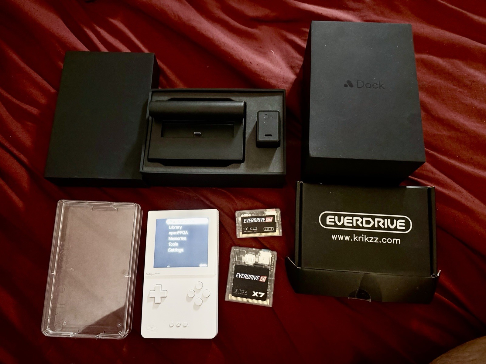 Analogue Pocket Handheld System + Dock + Everdrive GB & GBA (All Original boxes)