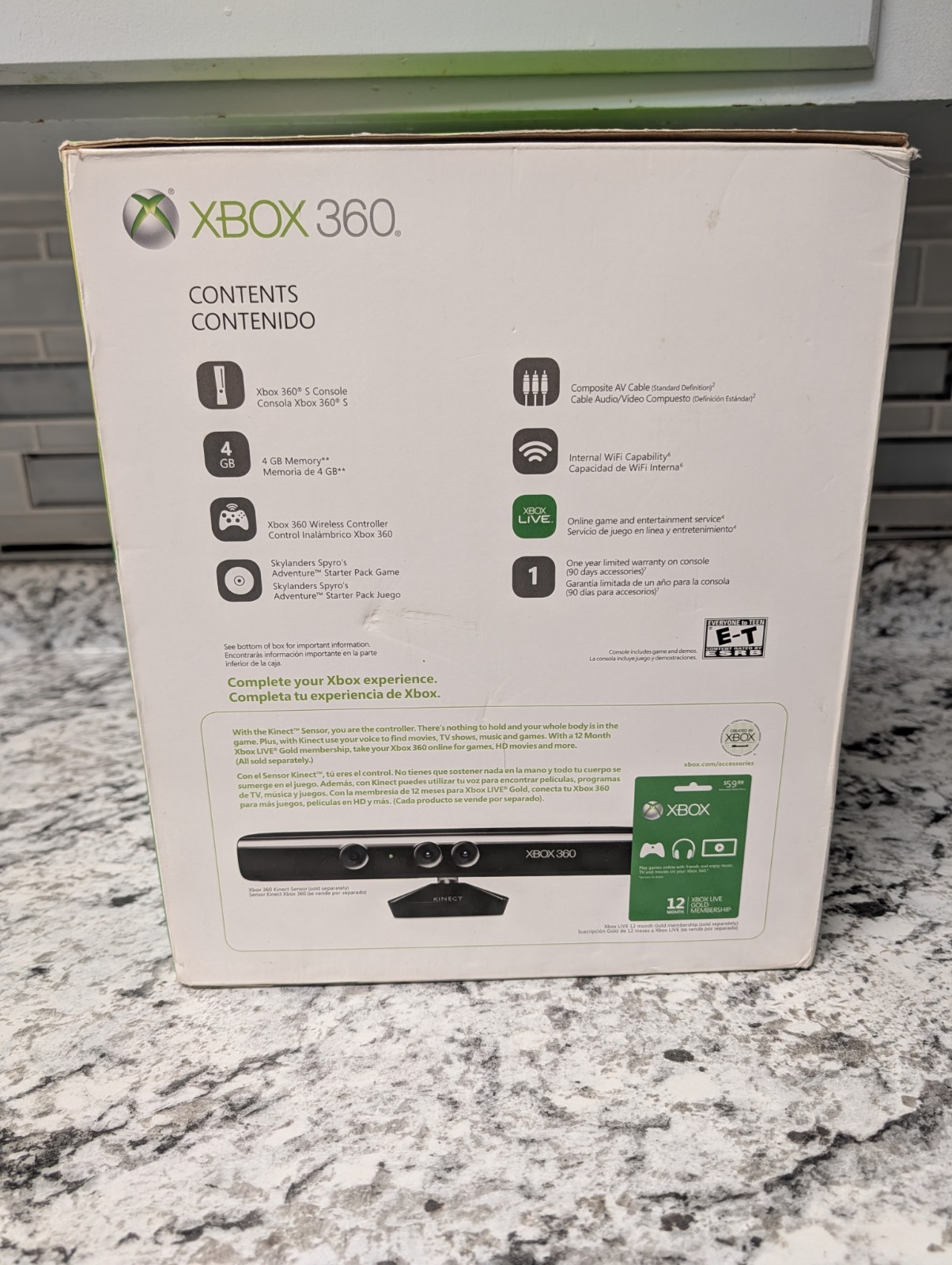 2012 Microsoft Xbox 360 Slim 4GB White Console Skylanders Bundle New OPEN BOX