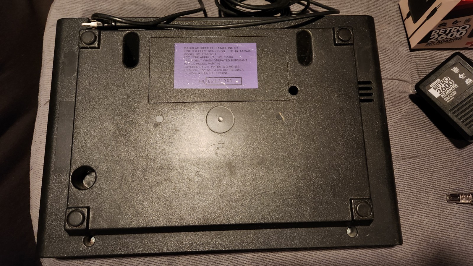 ATARI 2600 CX-2600A CONSOLE w/New Power Supply & RF Adapter TESTED