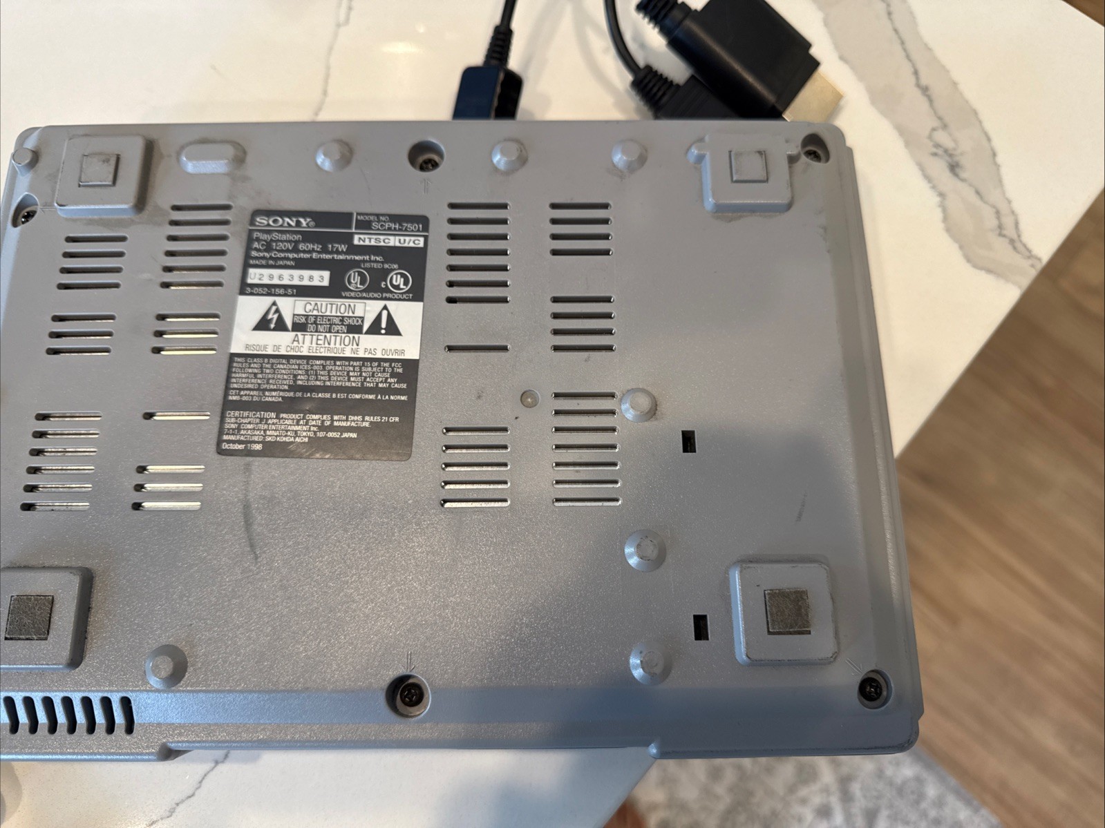PlayStation 1 SCPH-7501 Console & Controllers. Works. Has Some Cosmetic Defects.