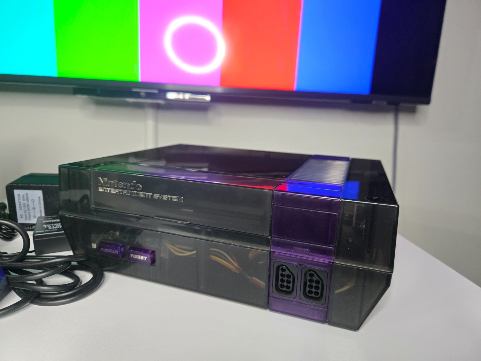 Clear Black / Purple Nintendo Entertainment System NES Console Games Bundle