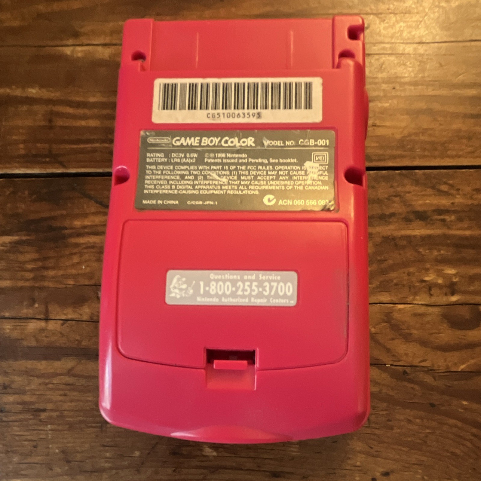 Nintendo Game Boy Color Pink Handheld System Console CGB-001