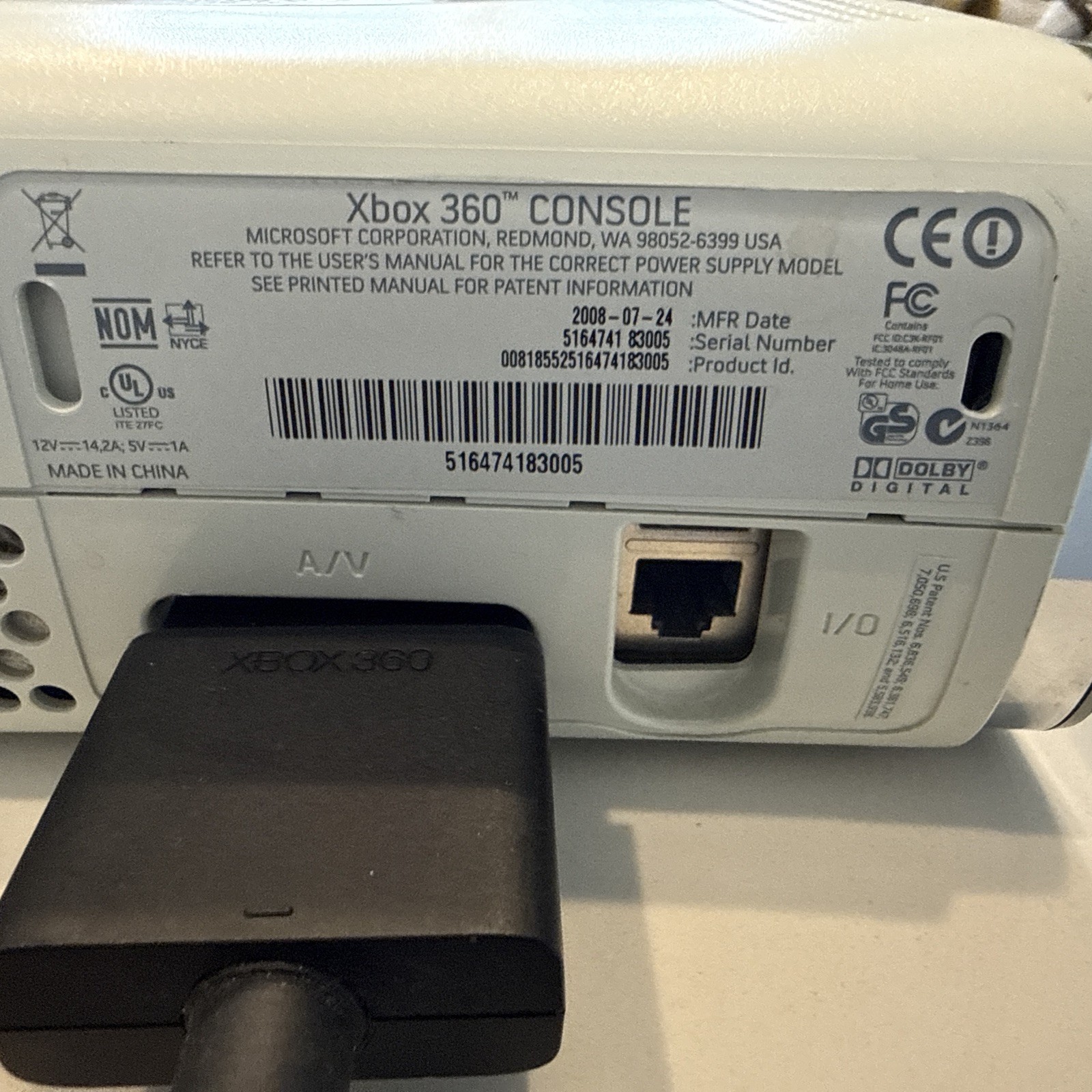 Microsoft Xbox 360 Pro Console-White-TESTED Parts Due to age & Cleaning. Read!!