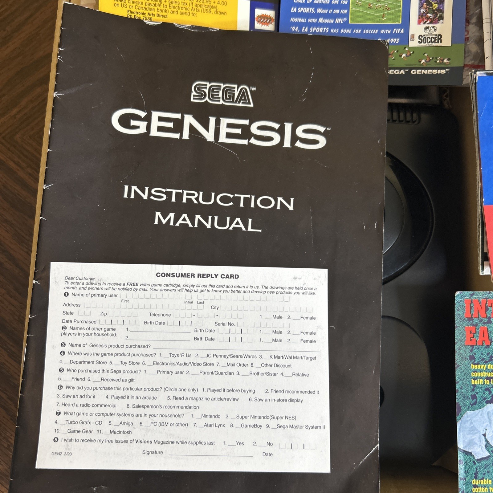 Sega Genesis Model 2 Console Complete in Box Sonic 2 Bundle Manual Reg Card Post