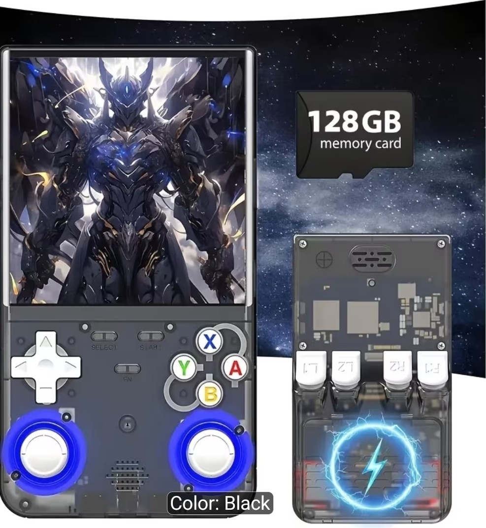R36 Ultra 4″ 720p Handheld Game Console 128GB 3500mAh Wi-Fi USB Purple/Black