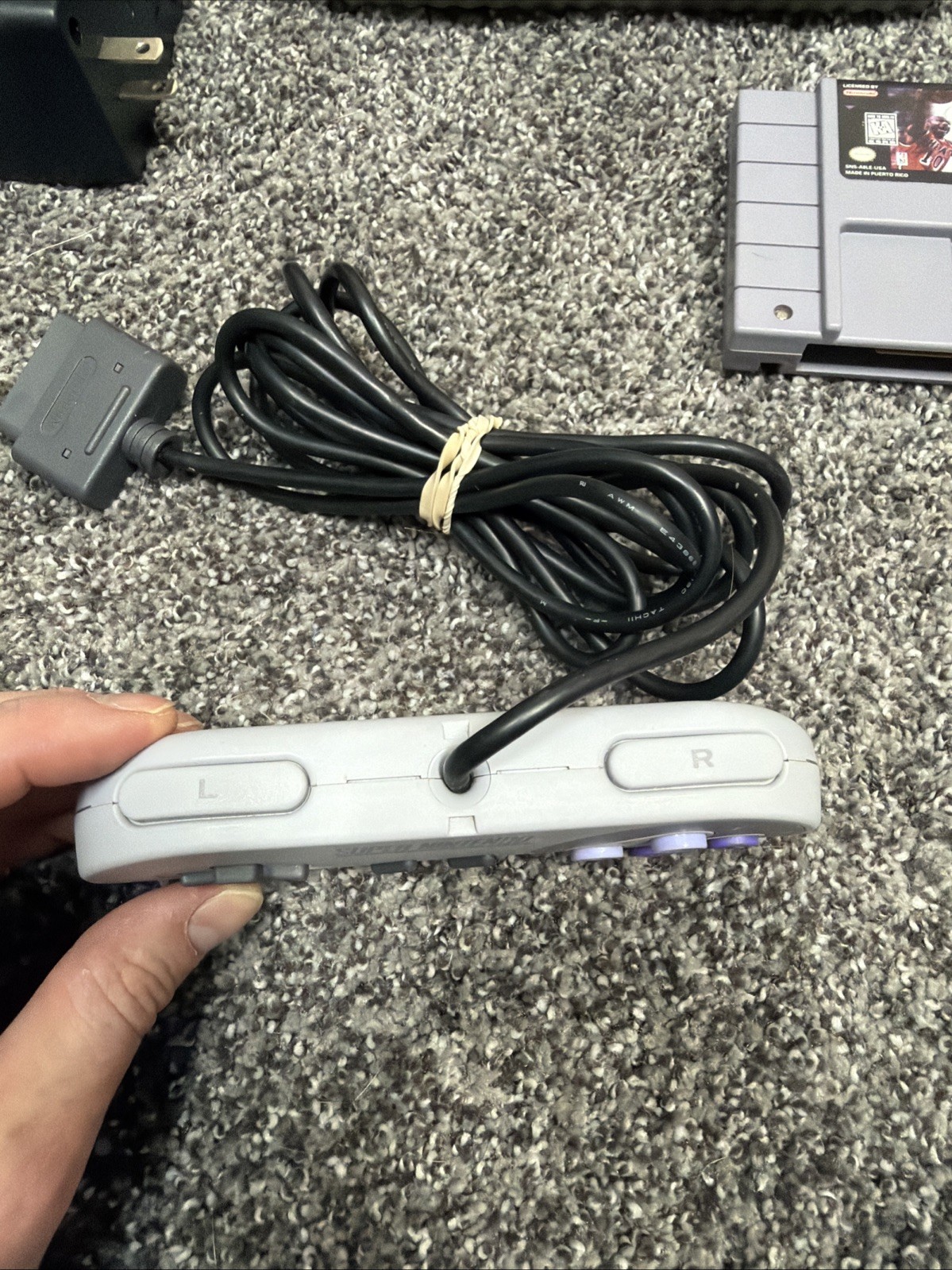 Super Nintendo SNES Console System Bundle w/OEM Controller Cables Game WORKING