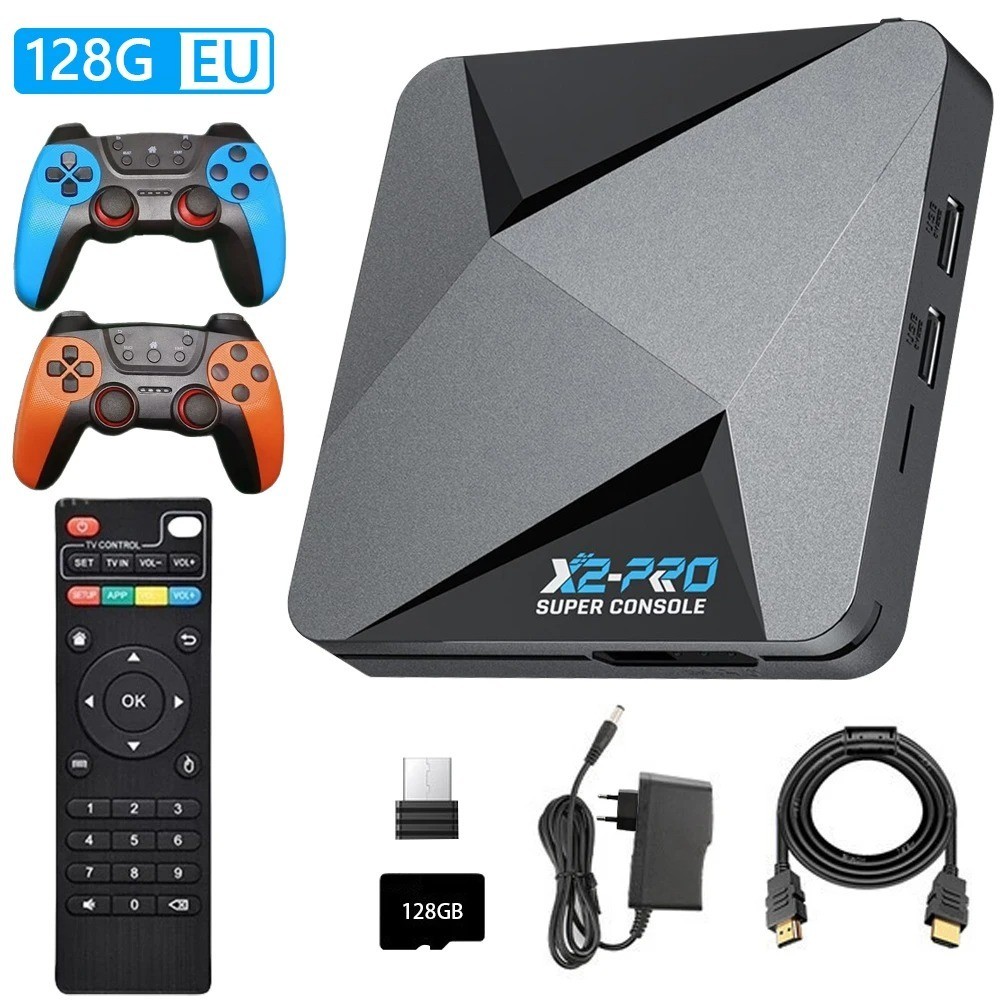 X2 PRO Retro Game Console 4K 256GB 100K+ Games, 60+ Emulators, Android 9.0