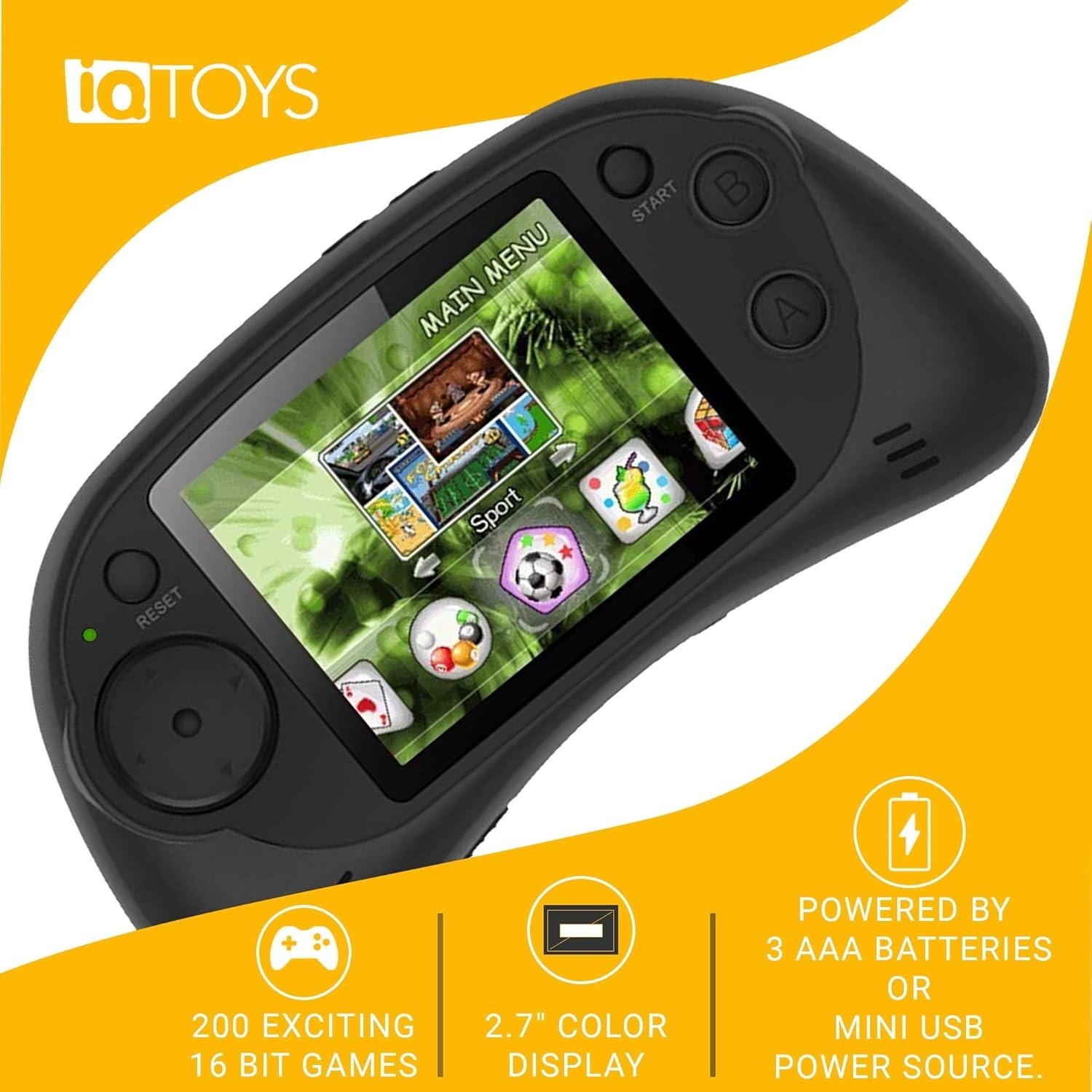 Handheld Portable Digital Screen 200 Games , 2.7” Color Display BLACK NEW SEAL