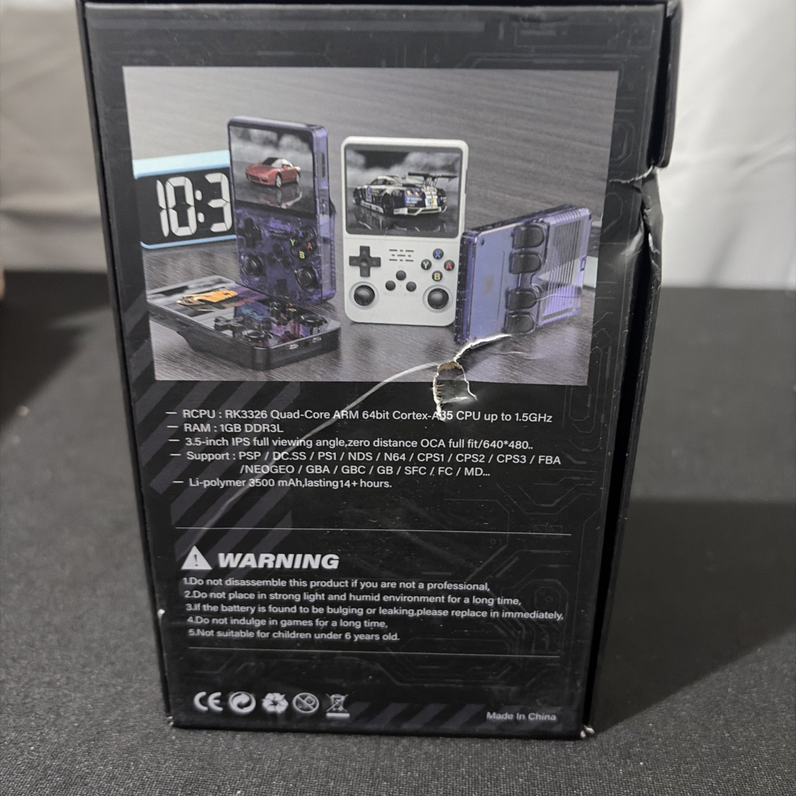 R36S Handheld Game Console Transparent Purple TF Card 640×480 Gamepad System