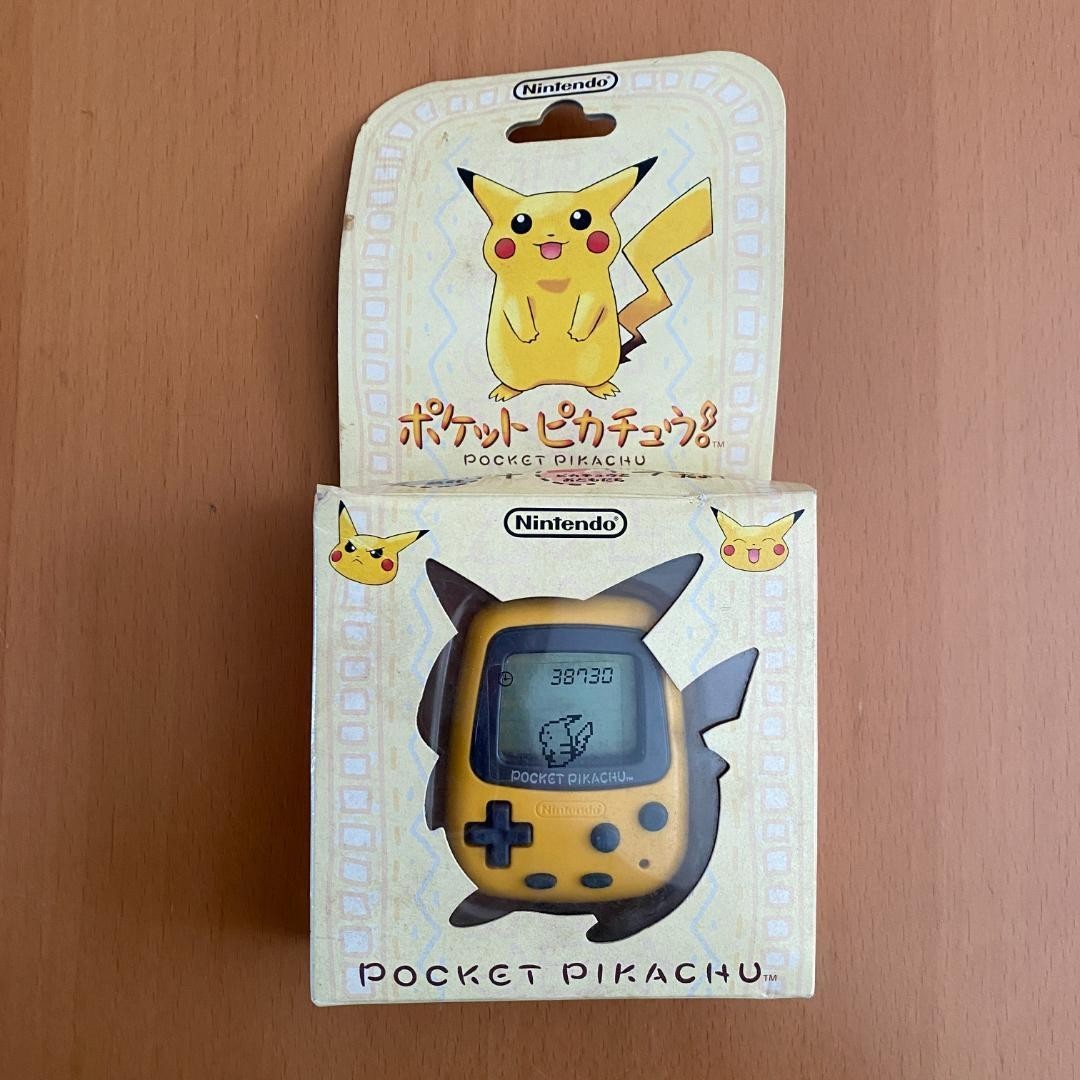 Vintage Nintendo Pocket Pikachu Yellow Pedometer Virtual Pet Game Toy Manual