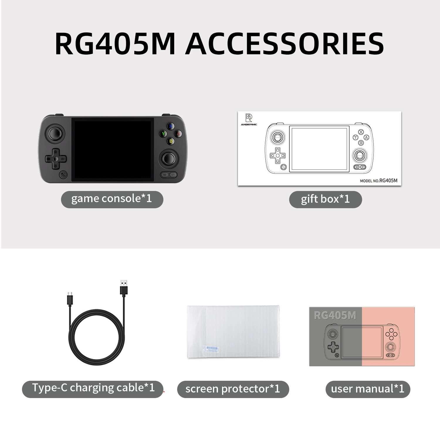 ANBERNIC RG405M Handheld Game Console 4» IPS Touch Screen Android12 3000+ Games