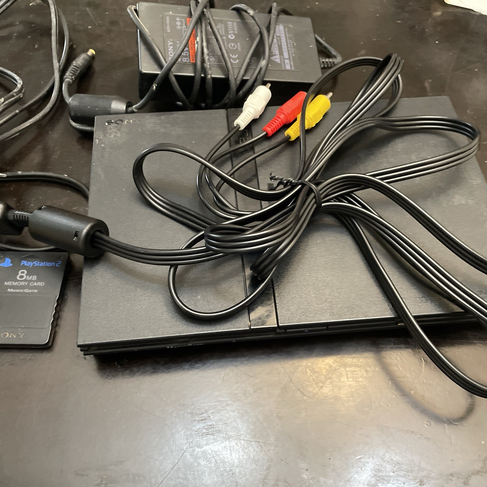 PLAYSTATION 2 SLIM CONSOLE TESTED WORKING With Cables And 8 Mb Memory Card