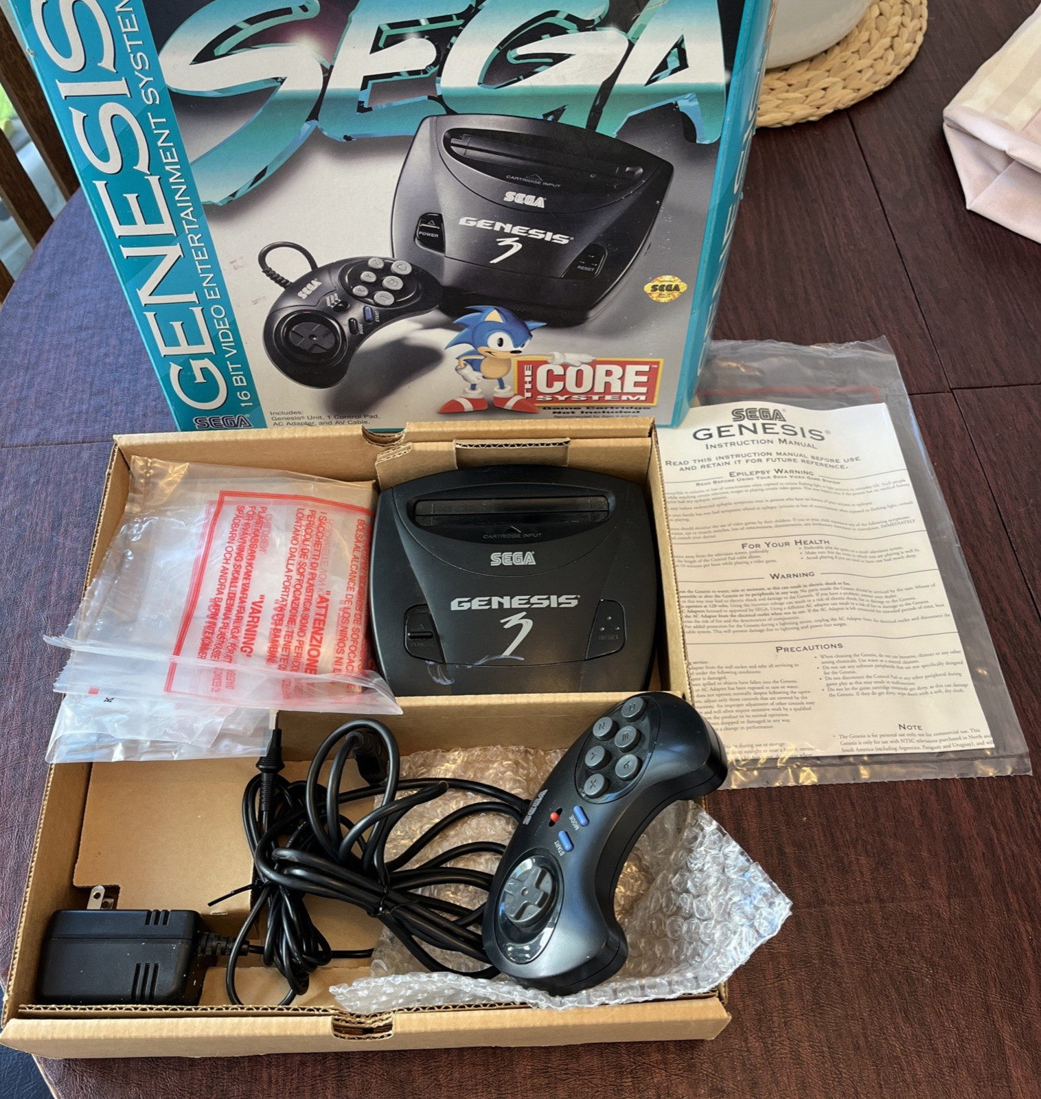 SEGA GENESIS The Core System 3 16 Bit Video Entertainment System Untested AS IS