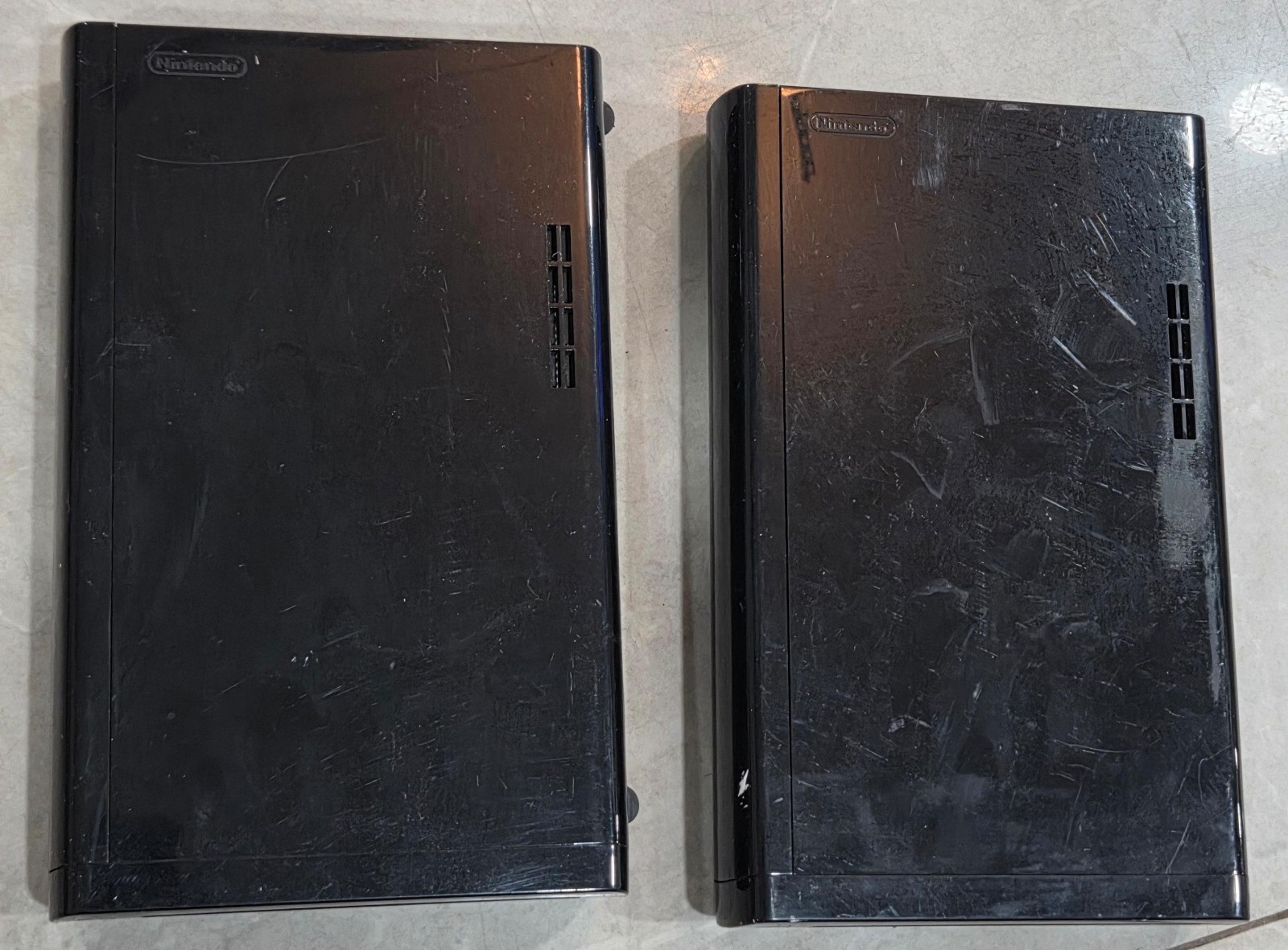 Lot 2 Nintendo Wii U WUP-101(2) Black Console Only -FOR PARTS SOLD AS-IS