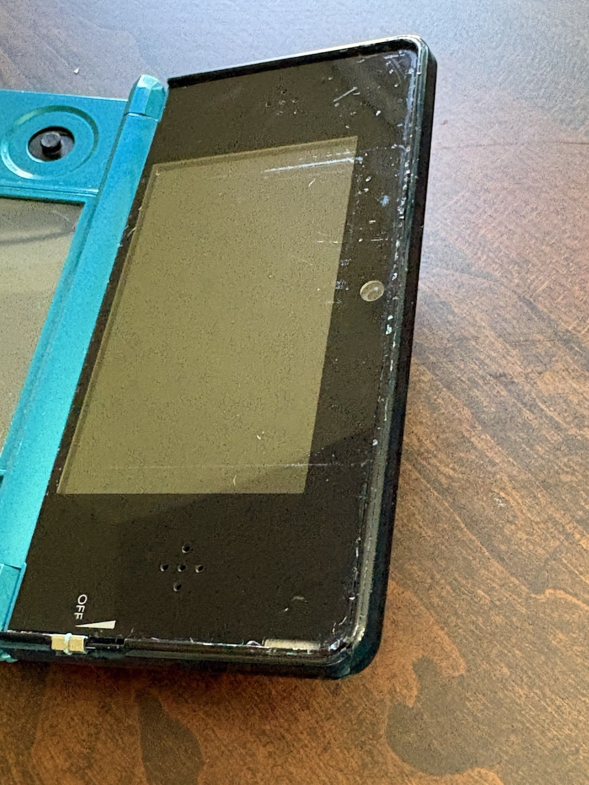 Nintendo 3DS Aqua Blue Handheld Console System CTR-001 Tested Heavy Wear/Scratch