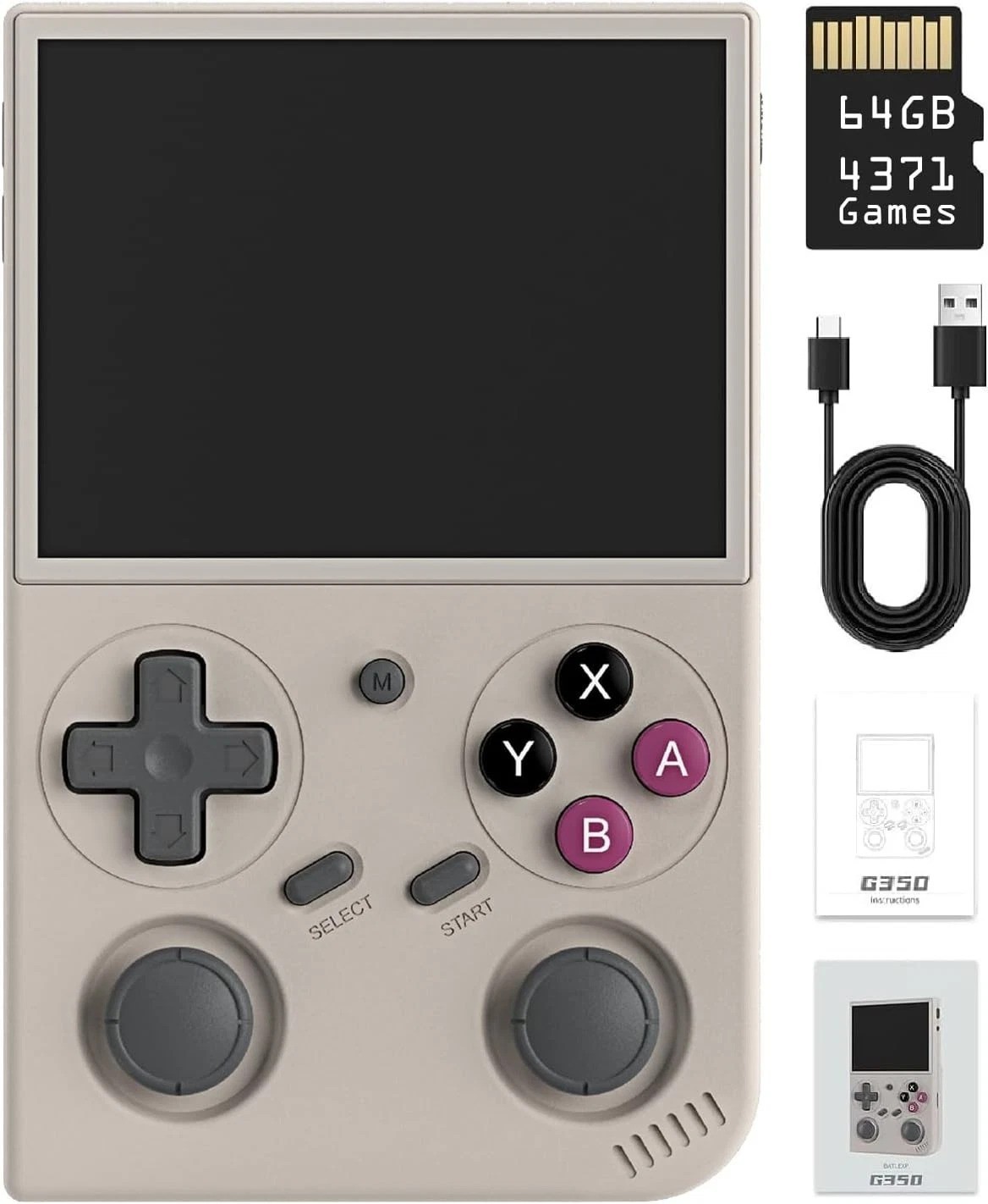 G350 Retro Handheld Game Console , Preload 4371 Games 3.5 Inch IPS Screen 320…