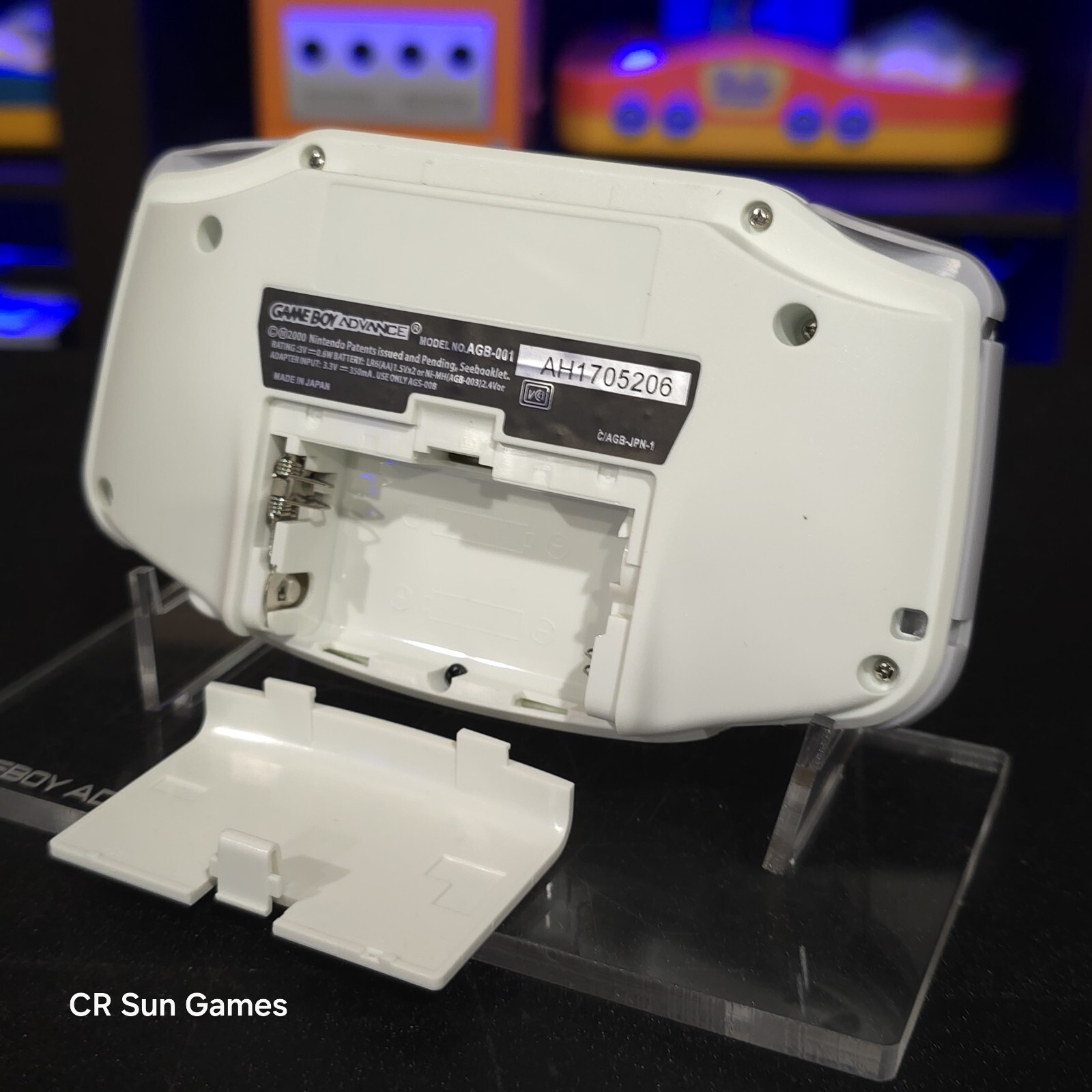 White Game Boy Advance GBA iPS LCD USB-C 1800 mAh Rechargeable Battery