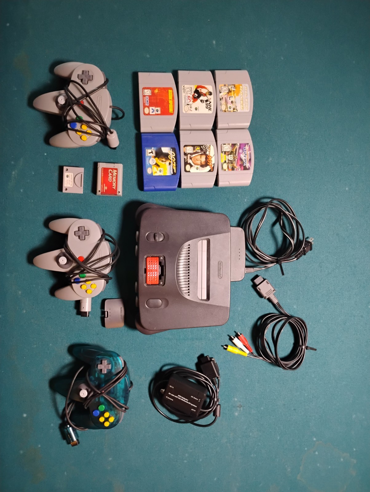 N64 Console Bundle Tested W Expansion Pak, 3 Controllers, 6 Games, 2 Memory Card