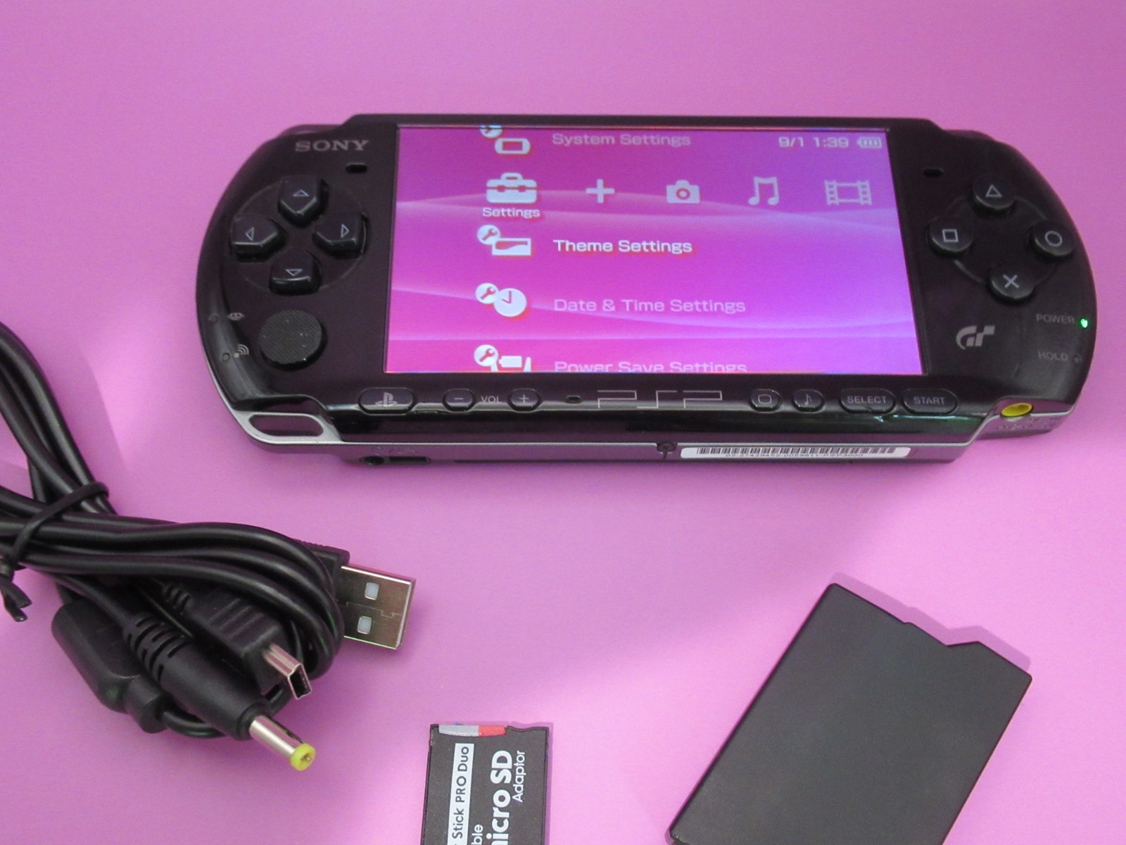 PSP 3000 Gran Turismo Edition – RARE PSP 128GB ARK-4 cable/battery/ new LCD VG!