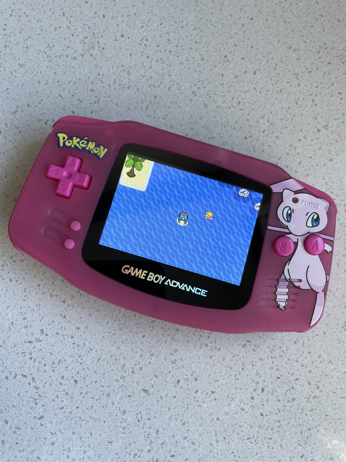 Nintendo Gameboy Advance GBA Game Boy AGB BACKLIT IPS V2 MOD MEW POKEMON EDITION
