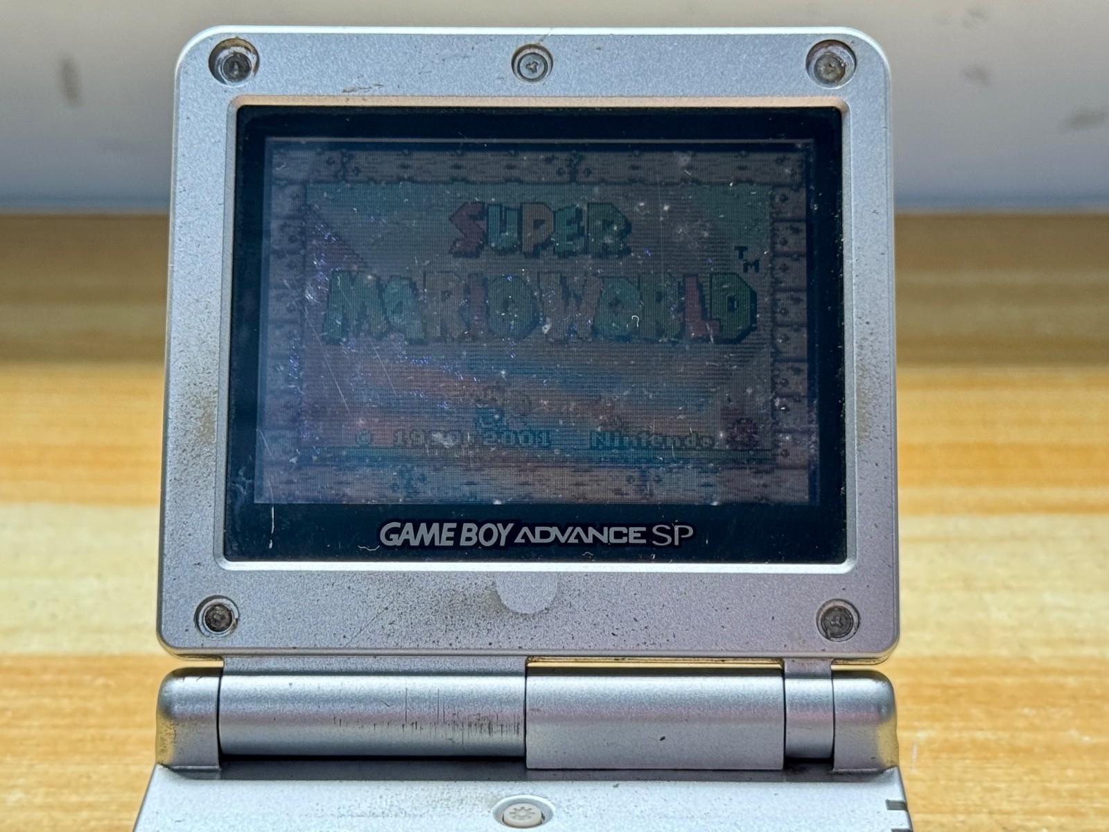 Nintendo Gameboy Advance SP AGS001 Metal Silver Handheld w/ USB Cable & Battery