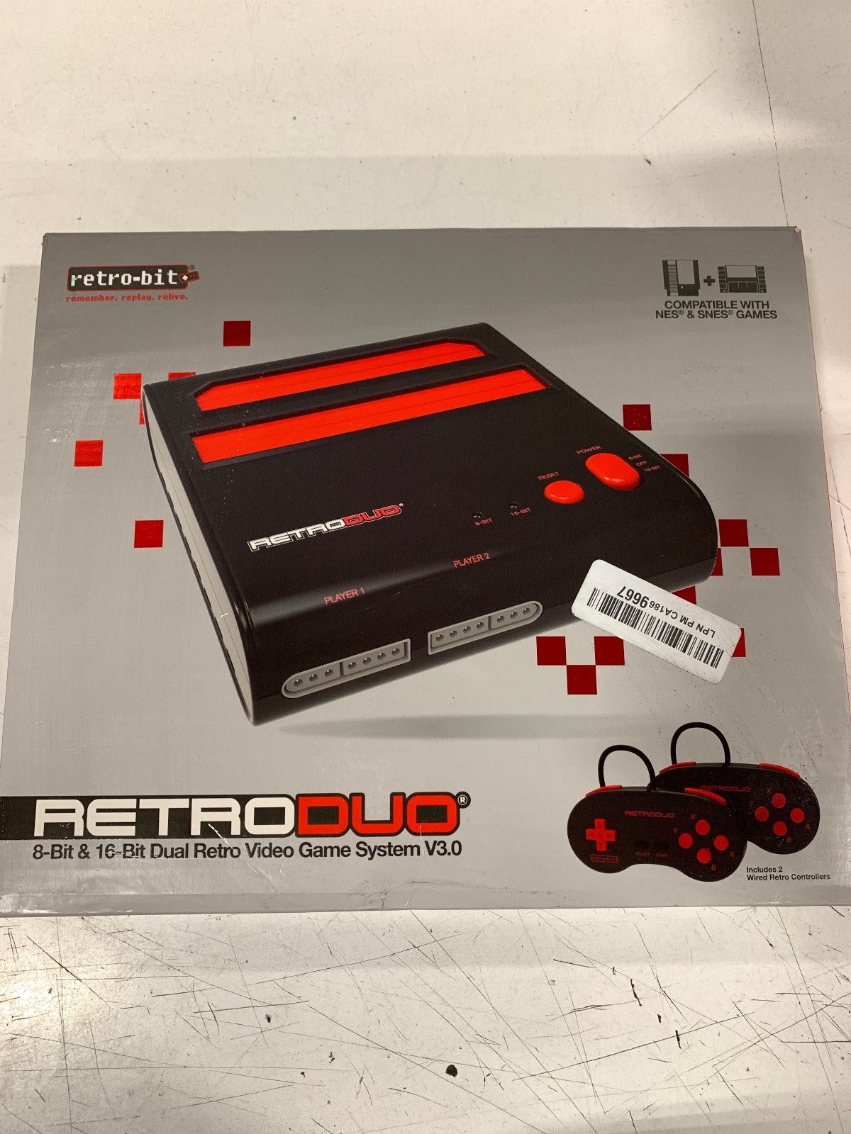 RETRODUO 8 & 16 Bit Dual Retro Video Game System 3.0 – BLACK/RED