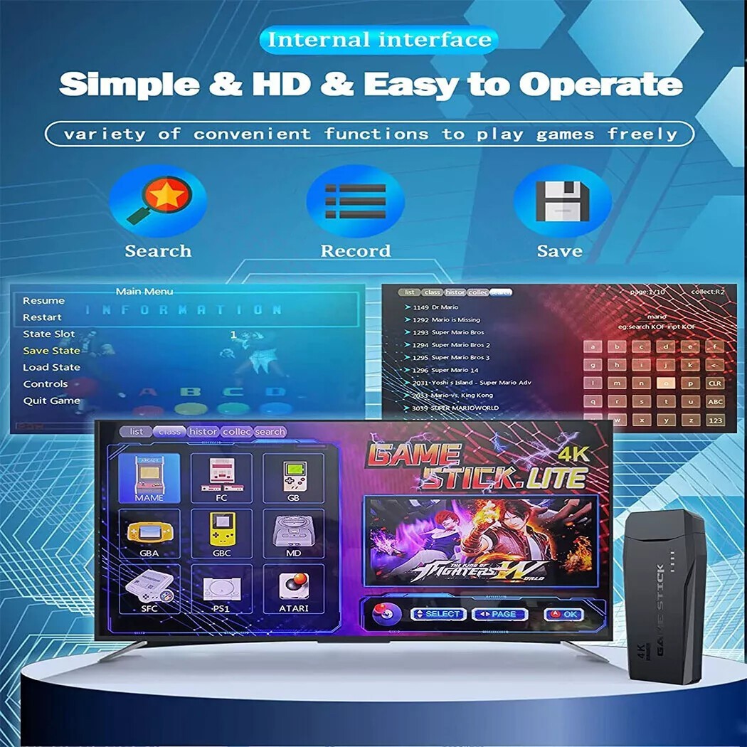Retro 2000+ Game Console 4K HDMI Output Plug and Play +Game Gamepad Controllers