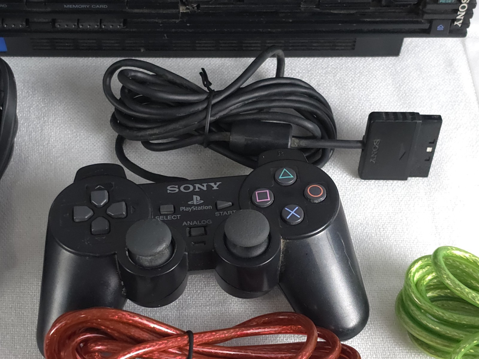 Sony PlayStation 2 PS2 Console Bundle OEM Controller 15 Games 2 Memory Cards