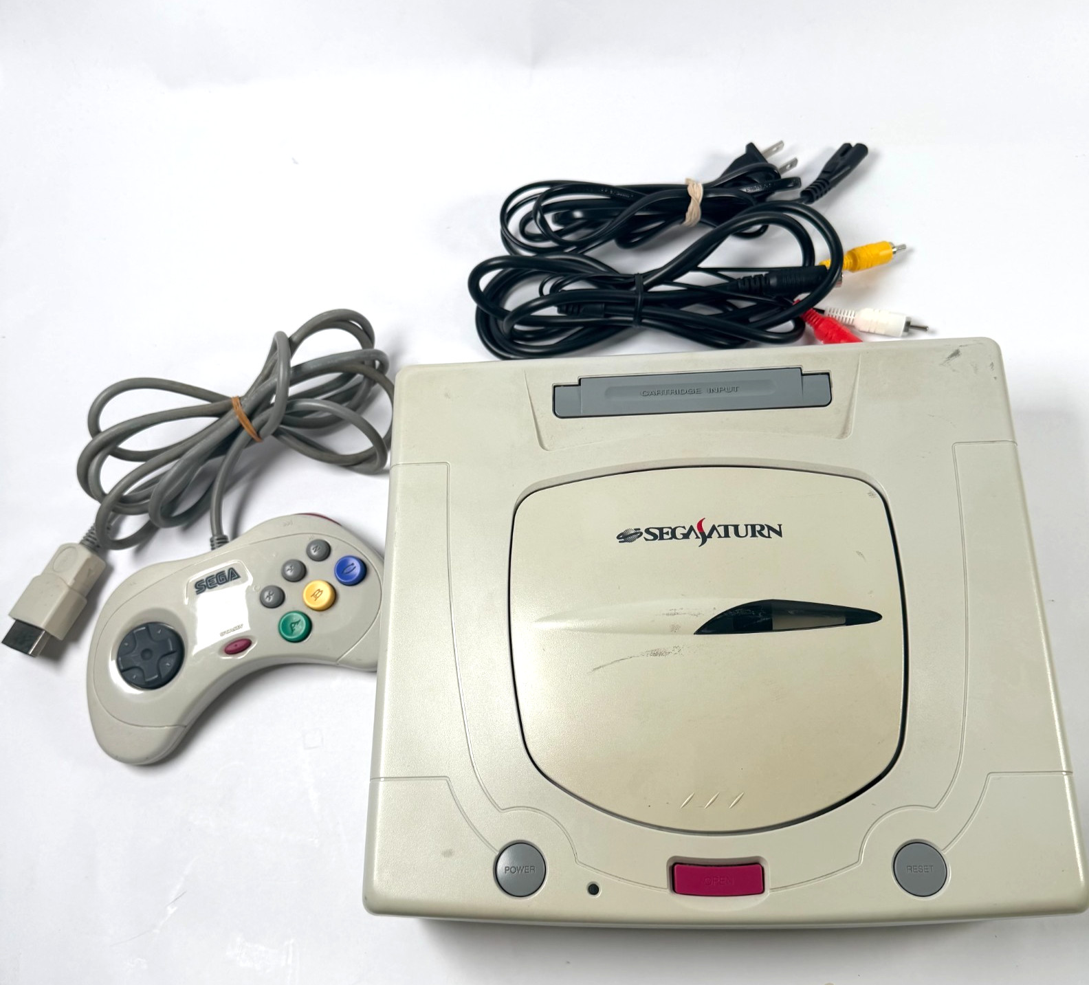 Sega Saturn Console HST-3220 White JAPANESE Tested Works *US Seller + Warranty*